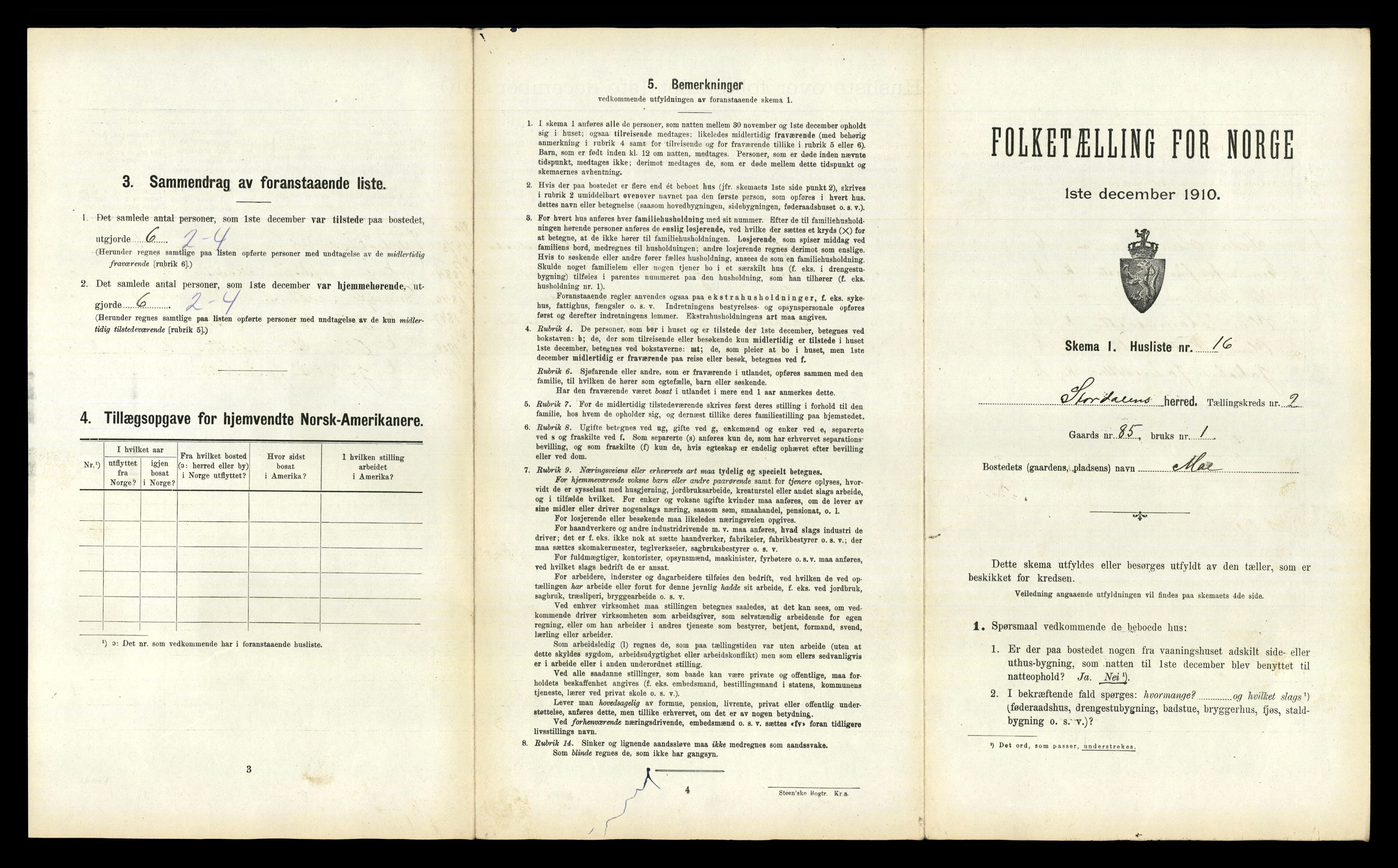 RA, Folketelling 1910 for 1526 Stordal herred, 1910, s. 188