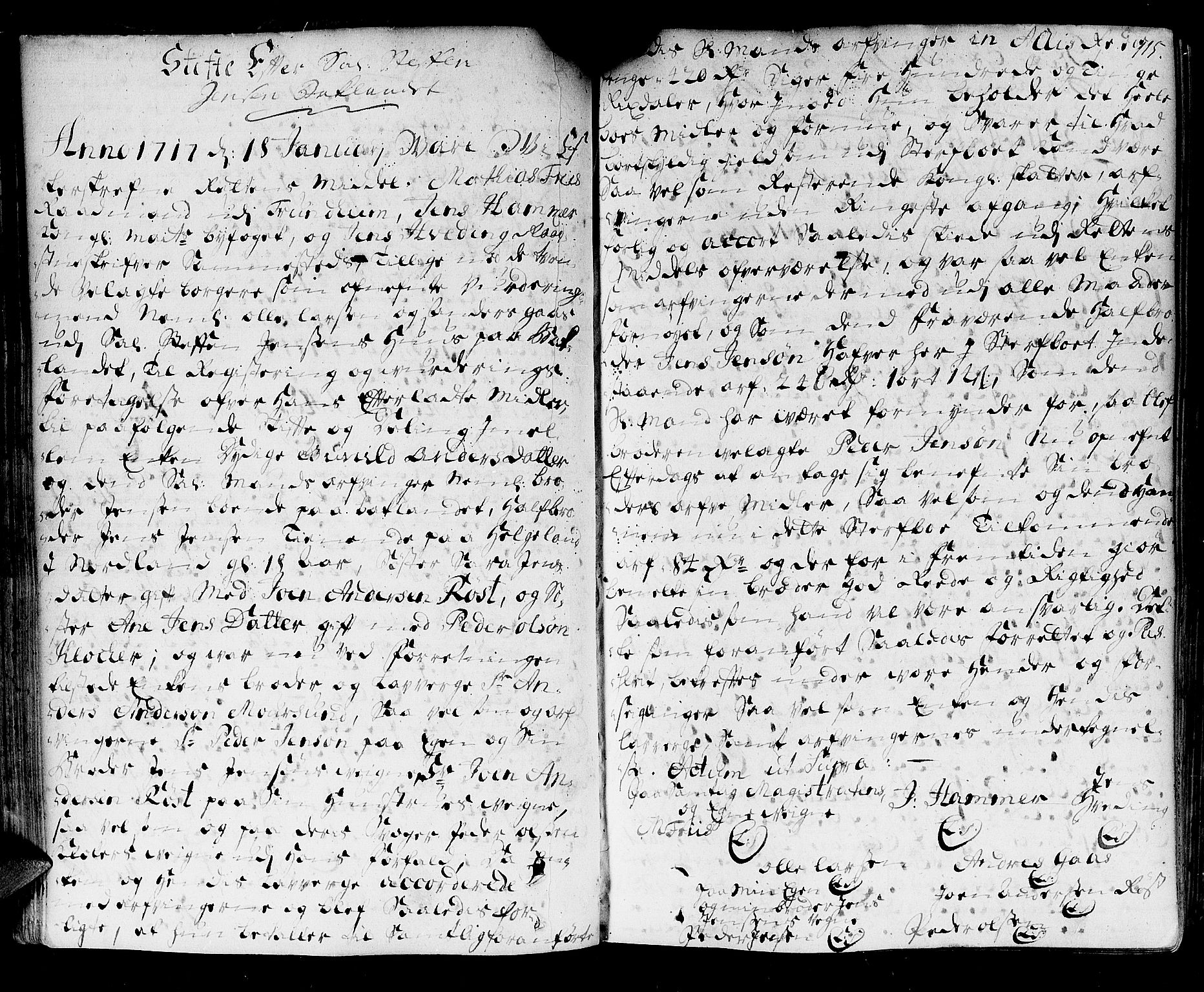 Trondheim byfogd, AV/SAT-A-0003/1/3/3A/L0007: Skifteprotokoll - gml.nr.7. (m/ register), 1716-1720, s. 114b-115a