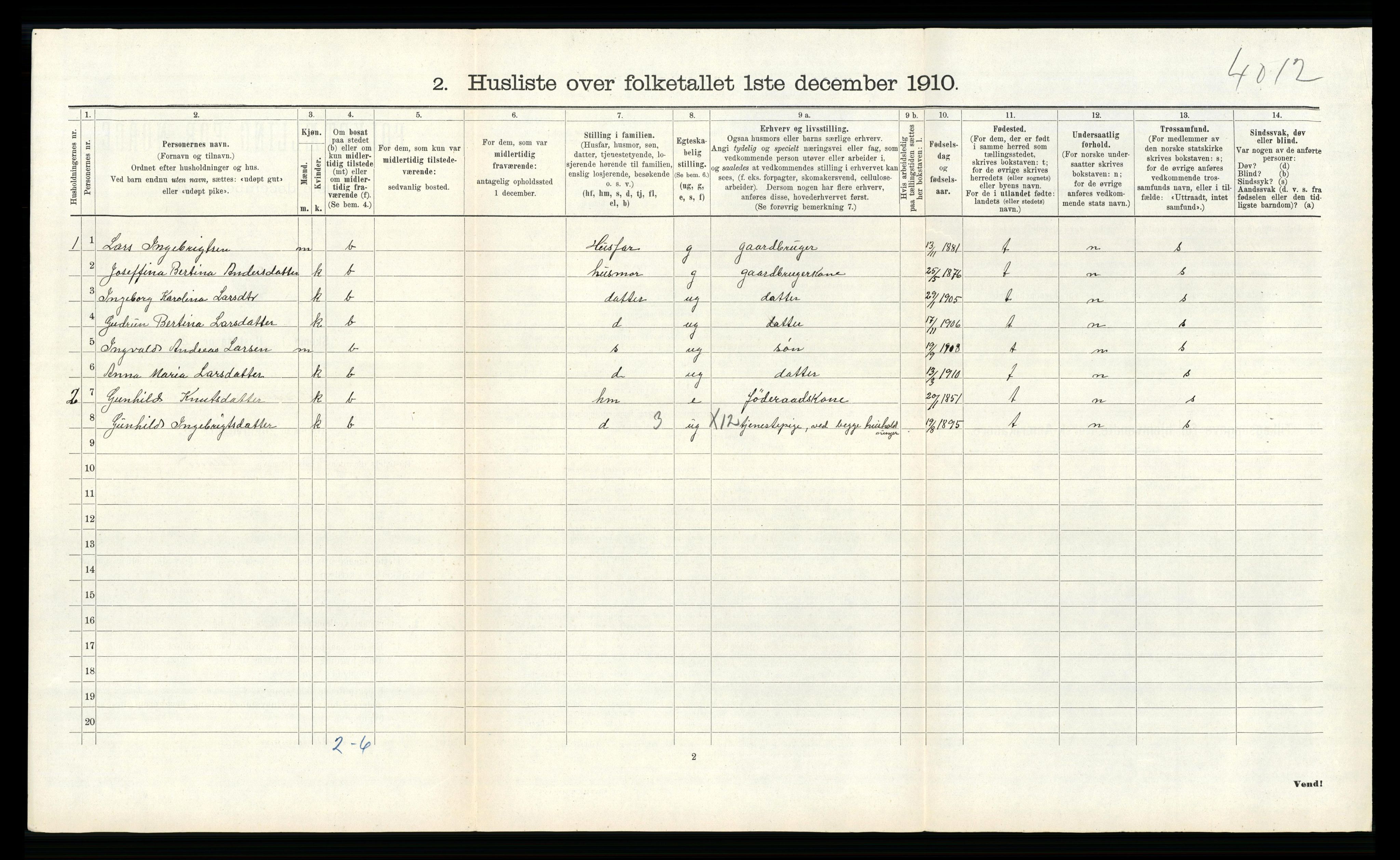 RA, Folketelling 1910 for 1257 Alversund herred, 1910, s. 277