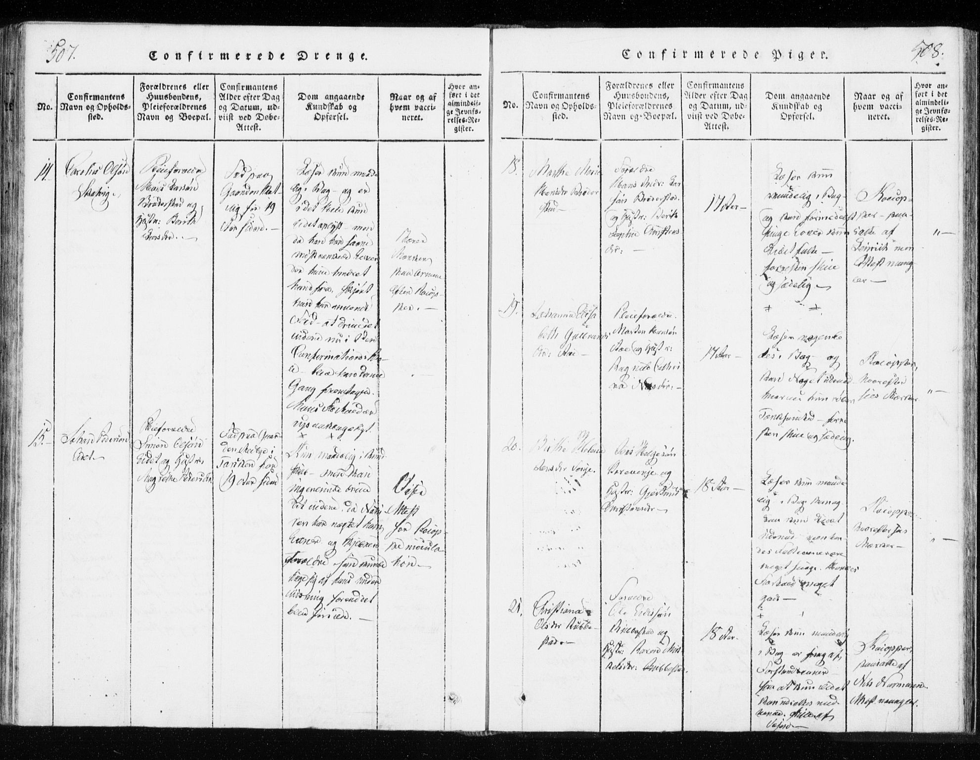 Tranøy sokneprestkontor, AV/SATØ-S-1313/I/Ia/Iaa/L0004kirke: Ministerialbok nr. 4, 1820-1829, s. 507-508