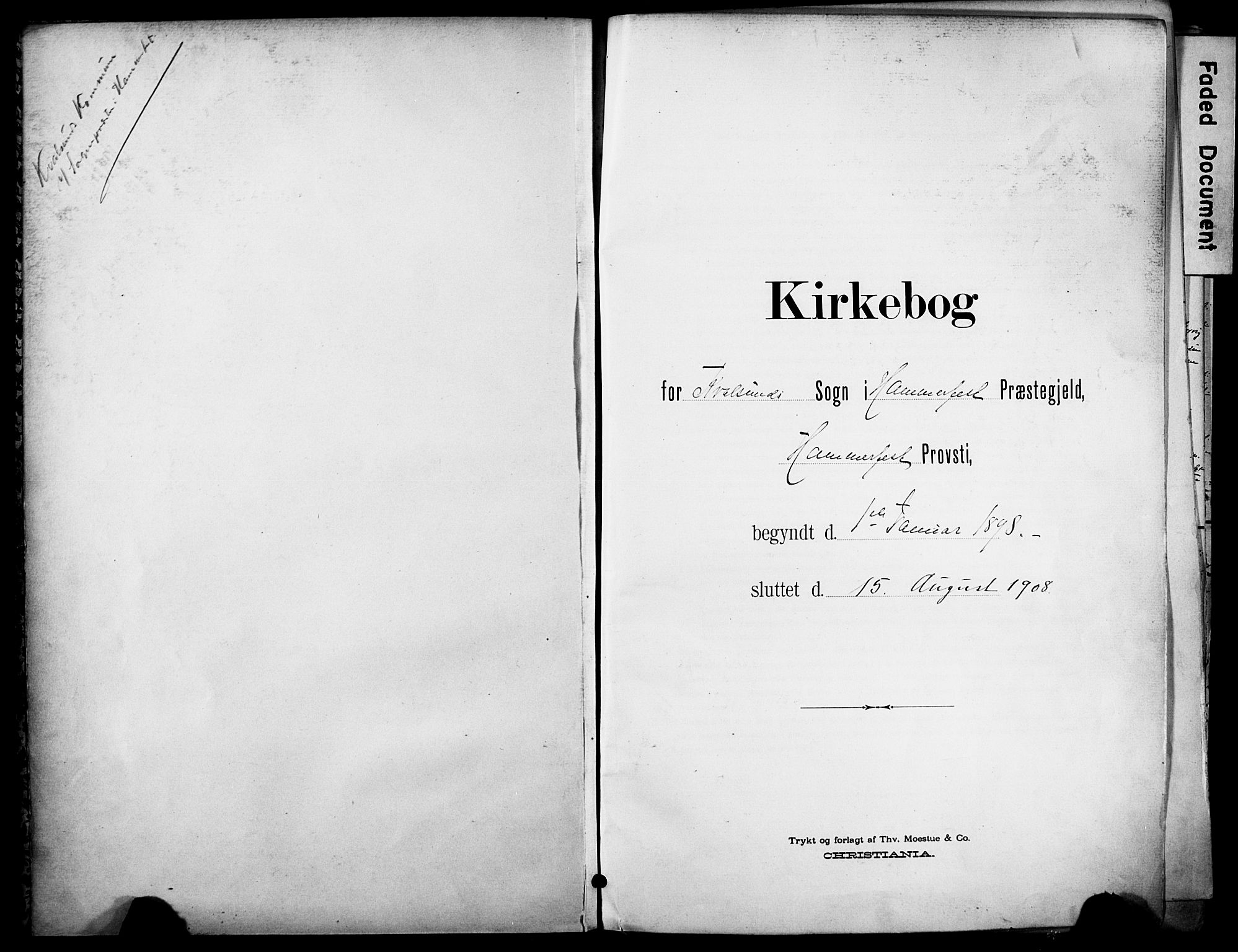 Hammerfest sokneprestkontor, AV/SATØ-S-1347/H/Ha/L0012.kirke: Ministerialbok nr. 12, 1898-1908