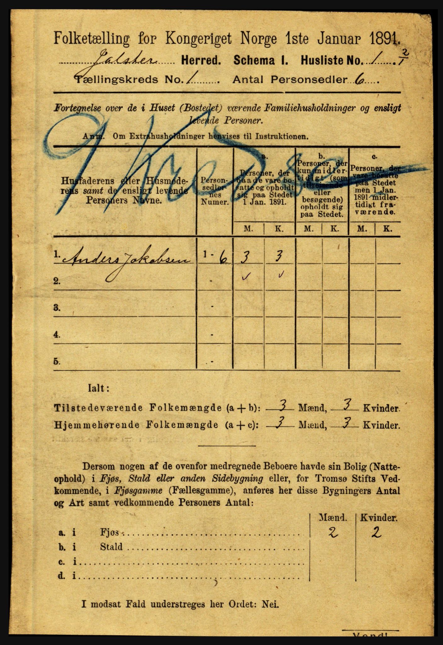 RA, Folketelling 1891 for 1431 Jølster herred, 1891, s. 29