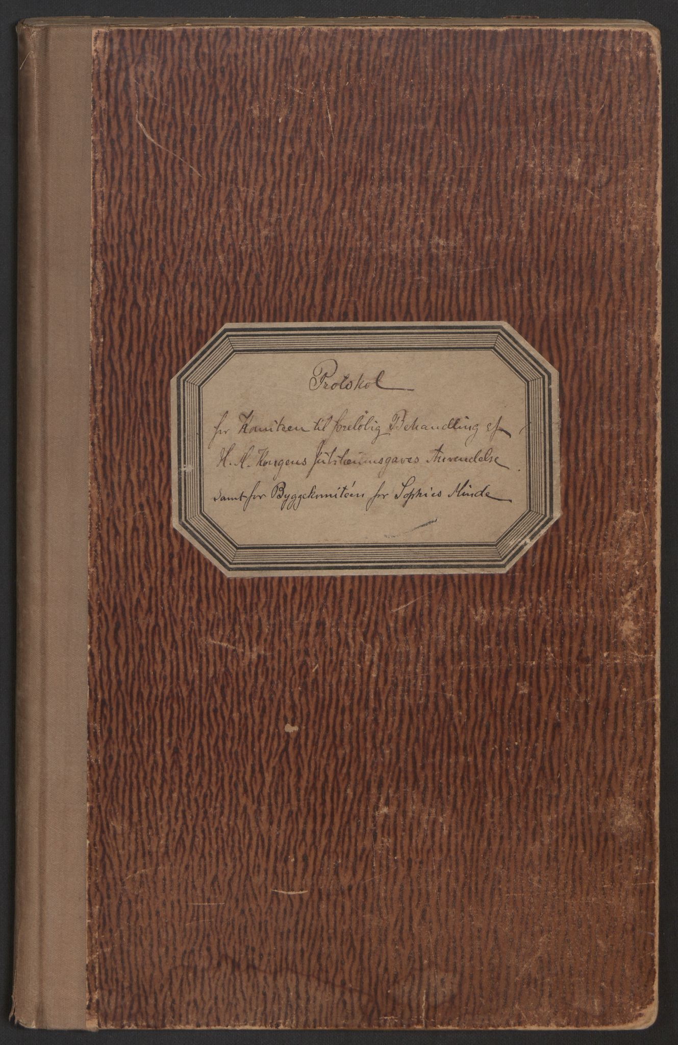 Sophies Minde/Statens senter for ortopedi, RA/S-1703/1/A/Aa/L0001/0001: Styreprotokoller for Sophies Minde / Styreprotokoll/byggekomiteen for Sophies Minde, 1897-1904