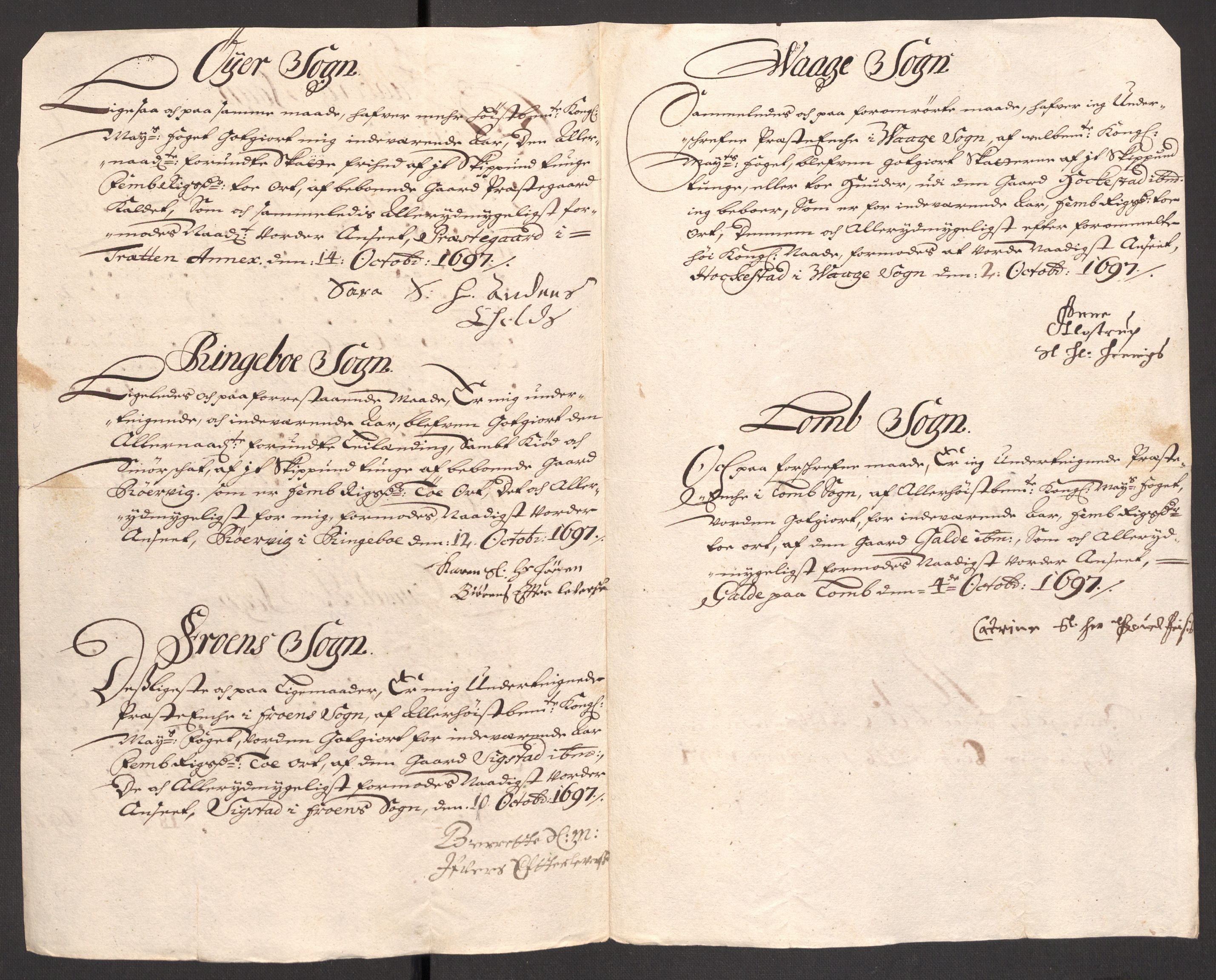 Rentekammeret inntil 1814, Reviderte regnskaper, Fogderegnskap, RA/EA-4092/R17/L1170: Fogderegnskap Gudbrandsdal, 1696-1697, s. 318