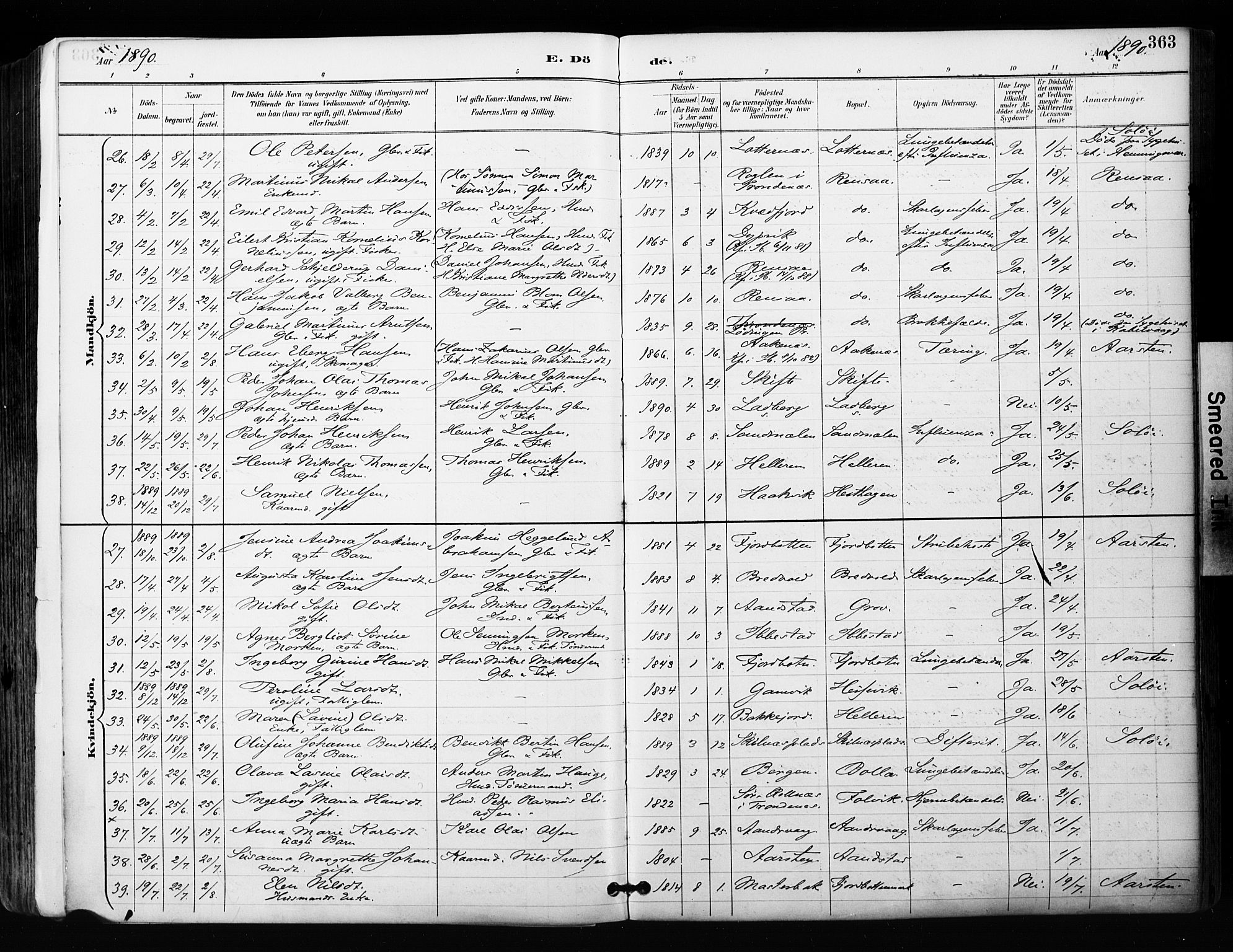 Ibestad sokneprestembete, AV/SATØ-S-0077/H/Ha/Haa/L0012kirke: Ministerialbok nr. 12, 1890-1900, s. 363
