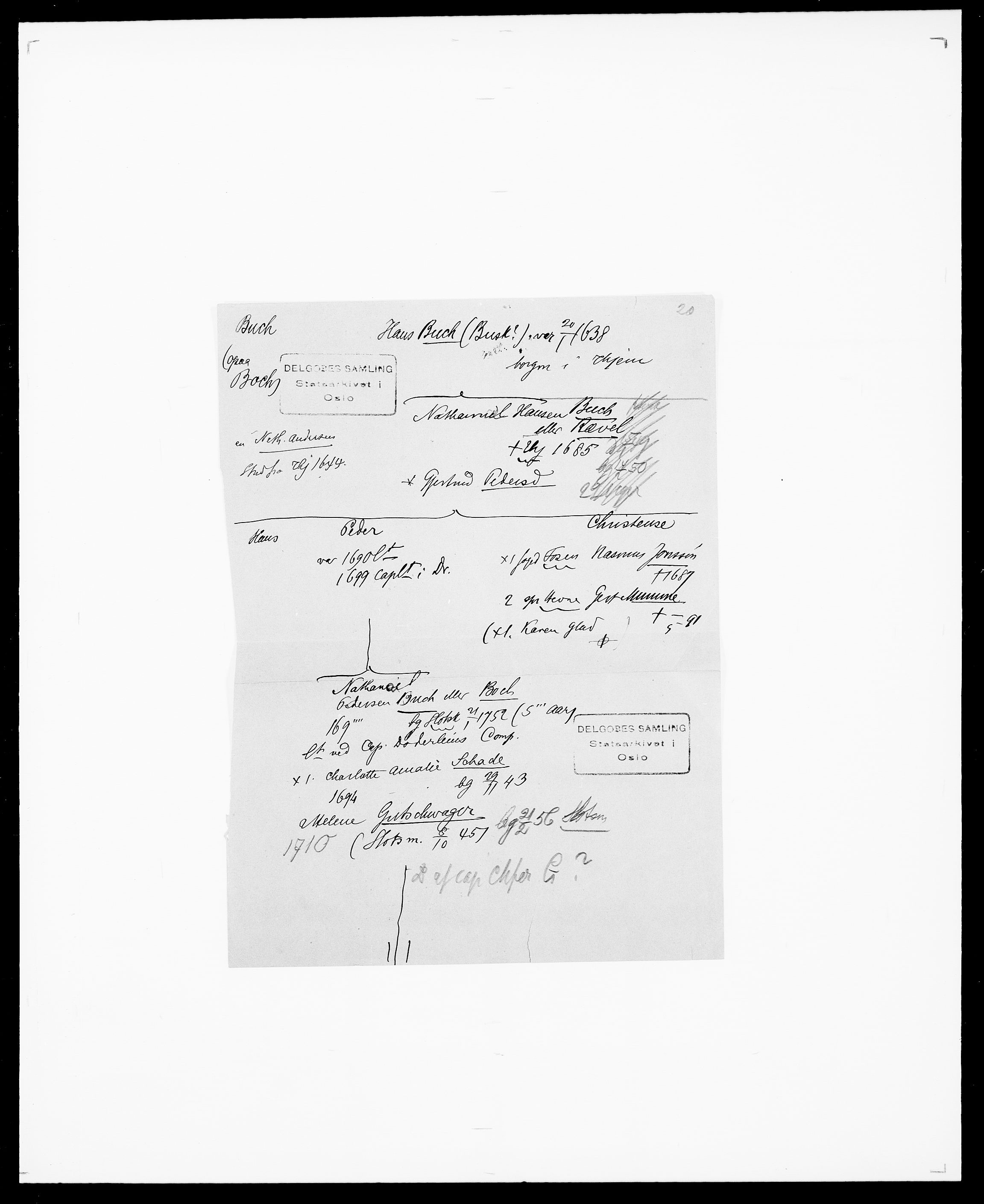Delgobe, Charles Antoine - samling, AV/SAO-PAO-0038/D/Da/L0007: Buaas - Caphengst, s. 7