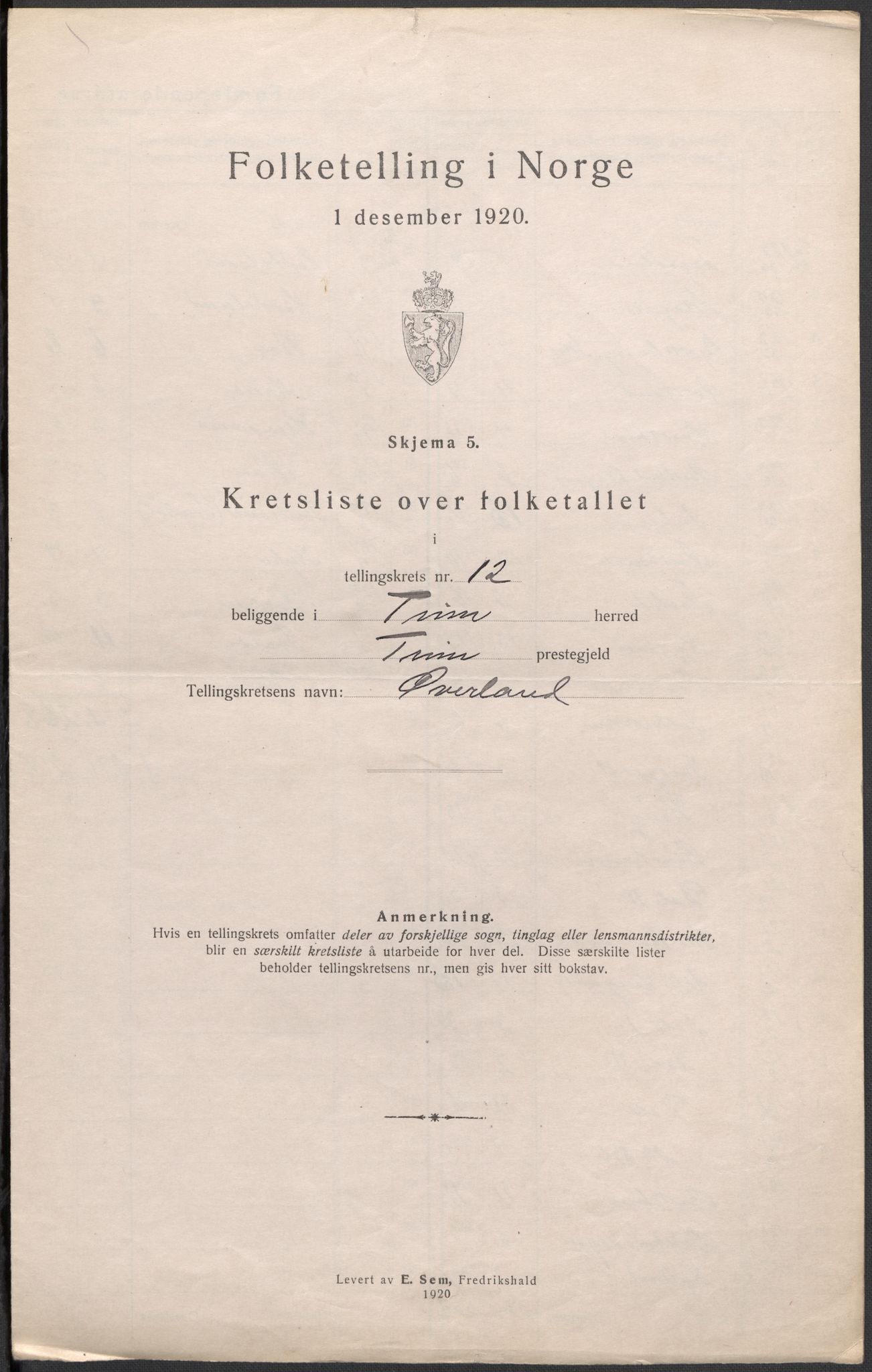SAKO, Folketelling 1920 for 0826 Tinn herred, 1920, s. 38