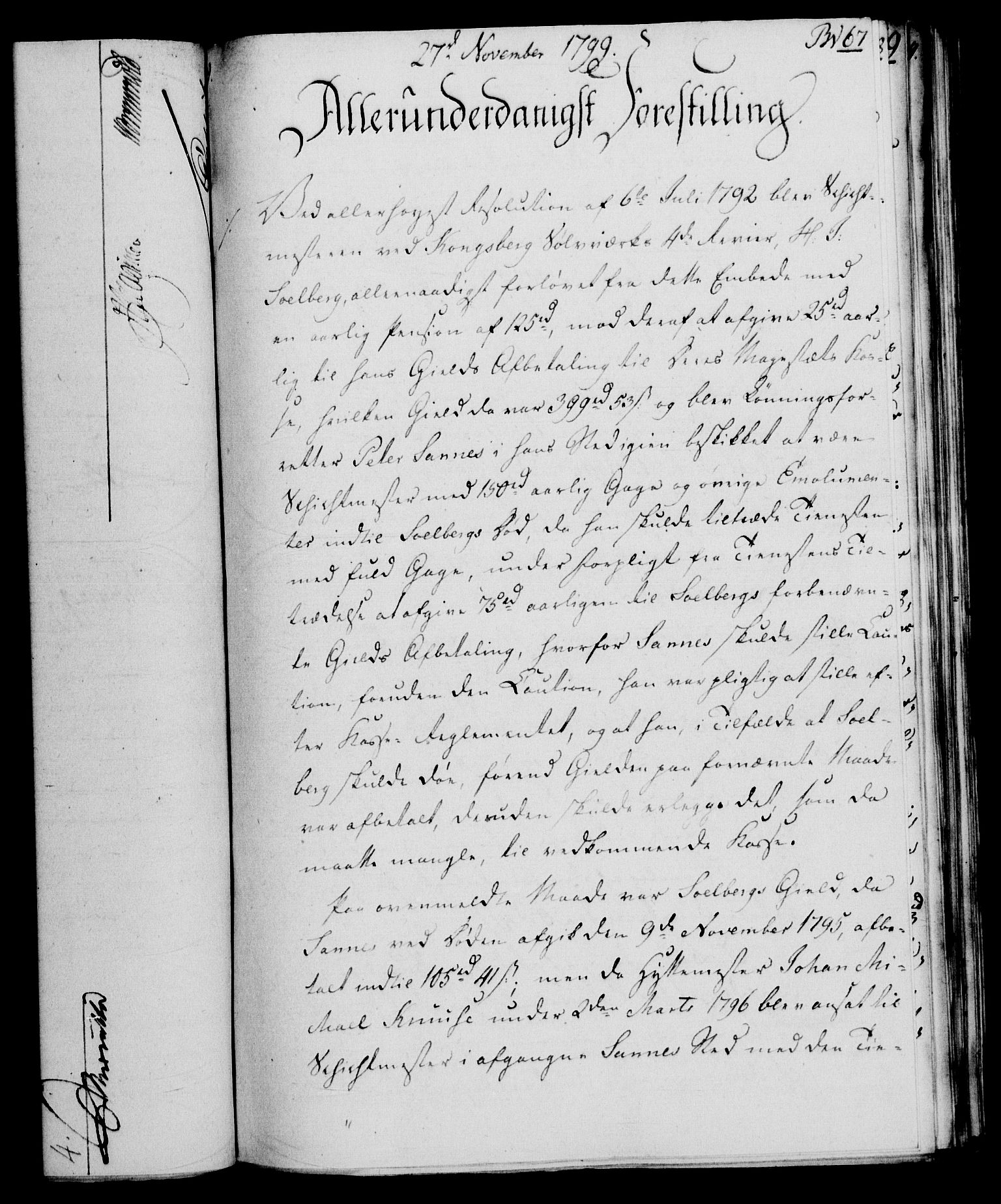 Rentekammeret, Renteskriverkontorene, AV/RA-EA-3115/M/Mf/Mfb/L0004: Relasjons- og resolusjonsprotokoll med register (merket RK 54.10), 1799-1800