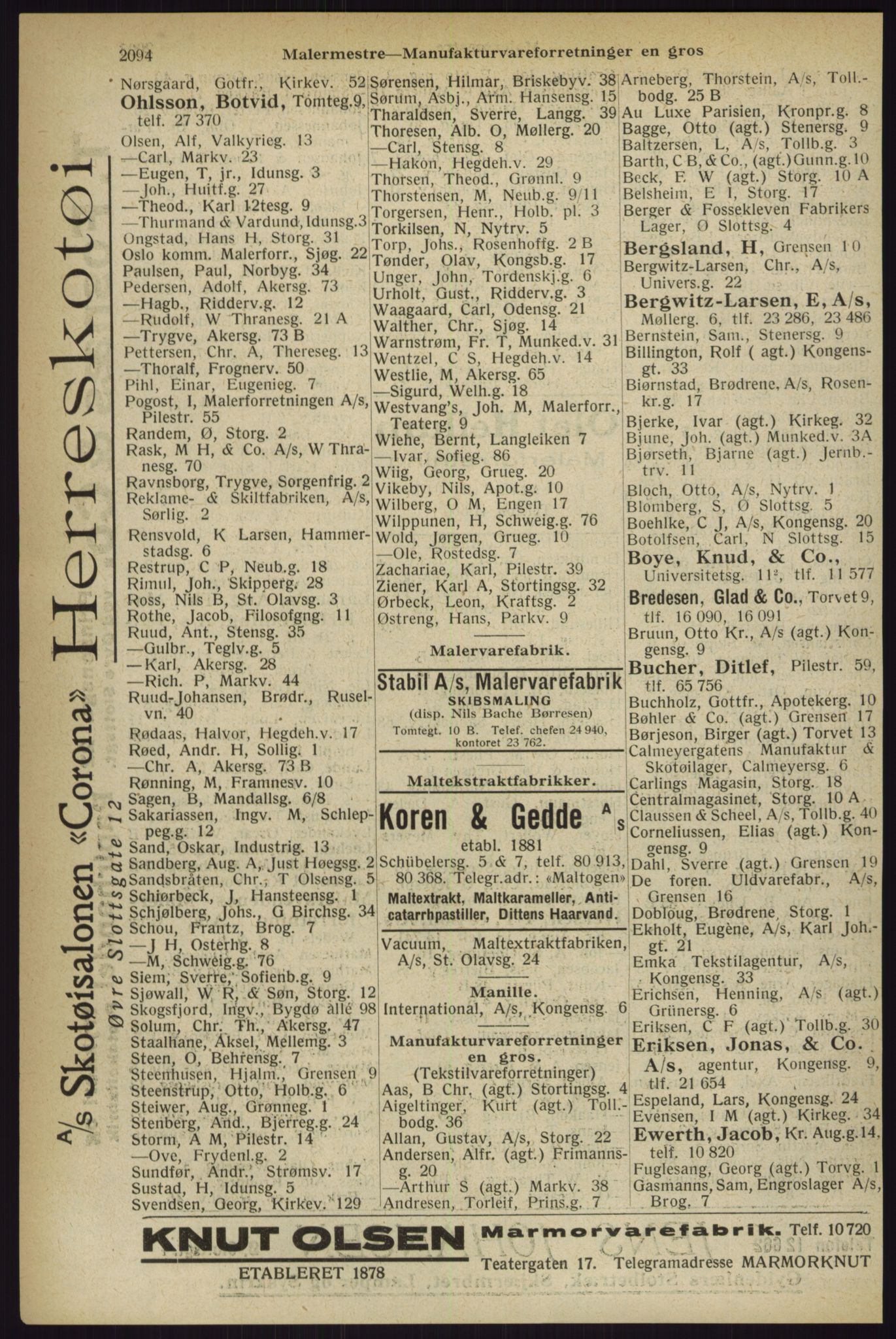 Kristiania/Oslo adressebok, PUBL/-, 1927, s. 2094