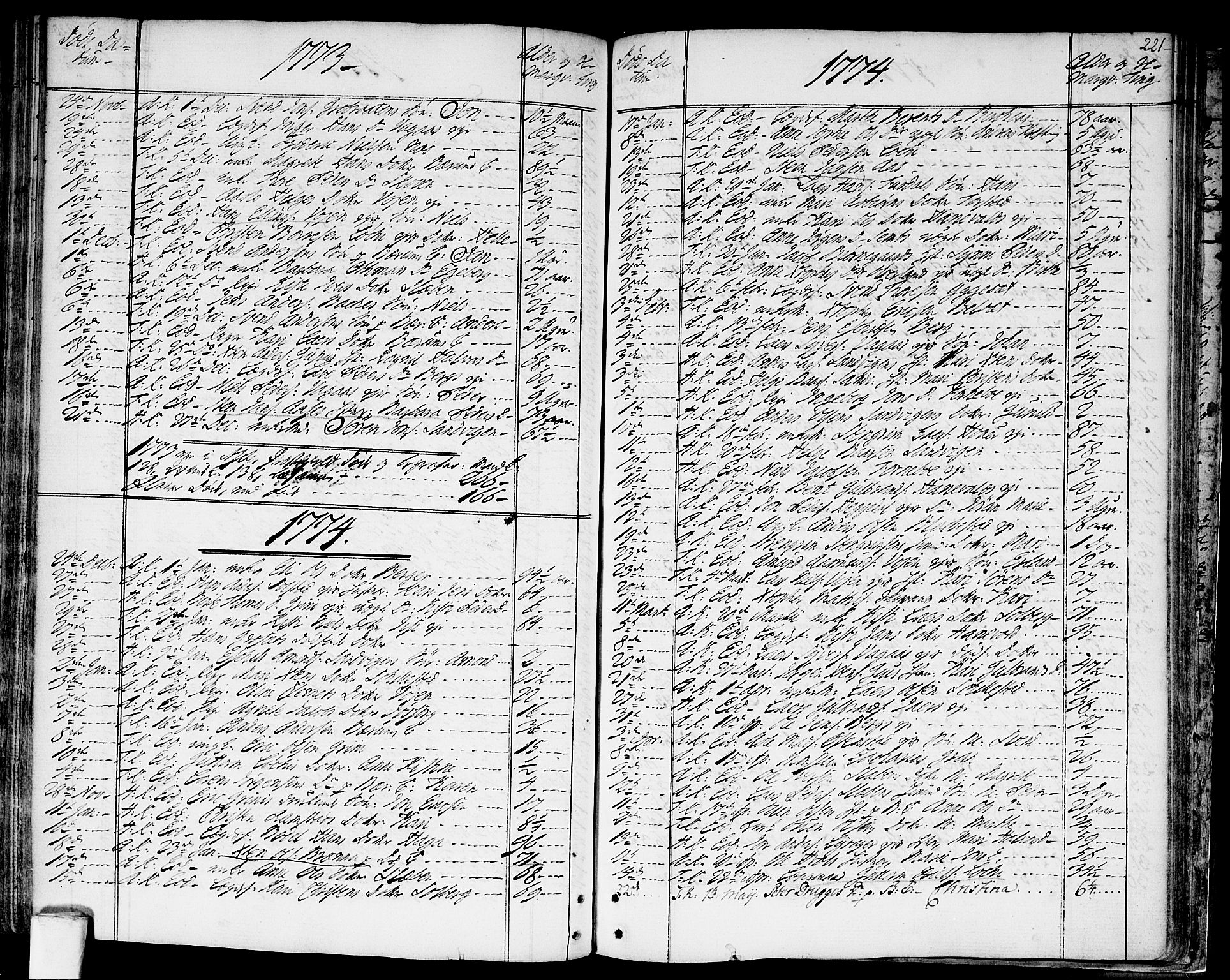 Asker prestekontor Kirkebøker, AV/SAO-A-10256a/F/Fa/L0003: Ministerialbok nr. I 3, 1767-1807, s. 221