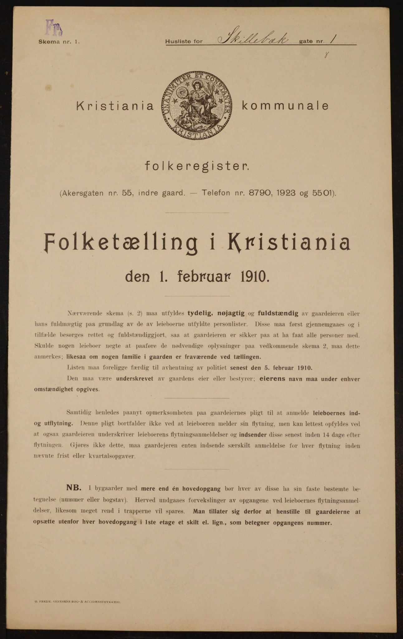 OBA, Kommunal folketelling 1.2.1910 for Kristiania, 1910, s. 91016