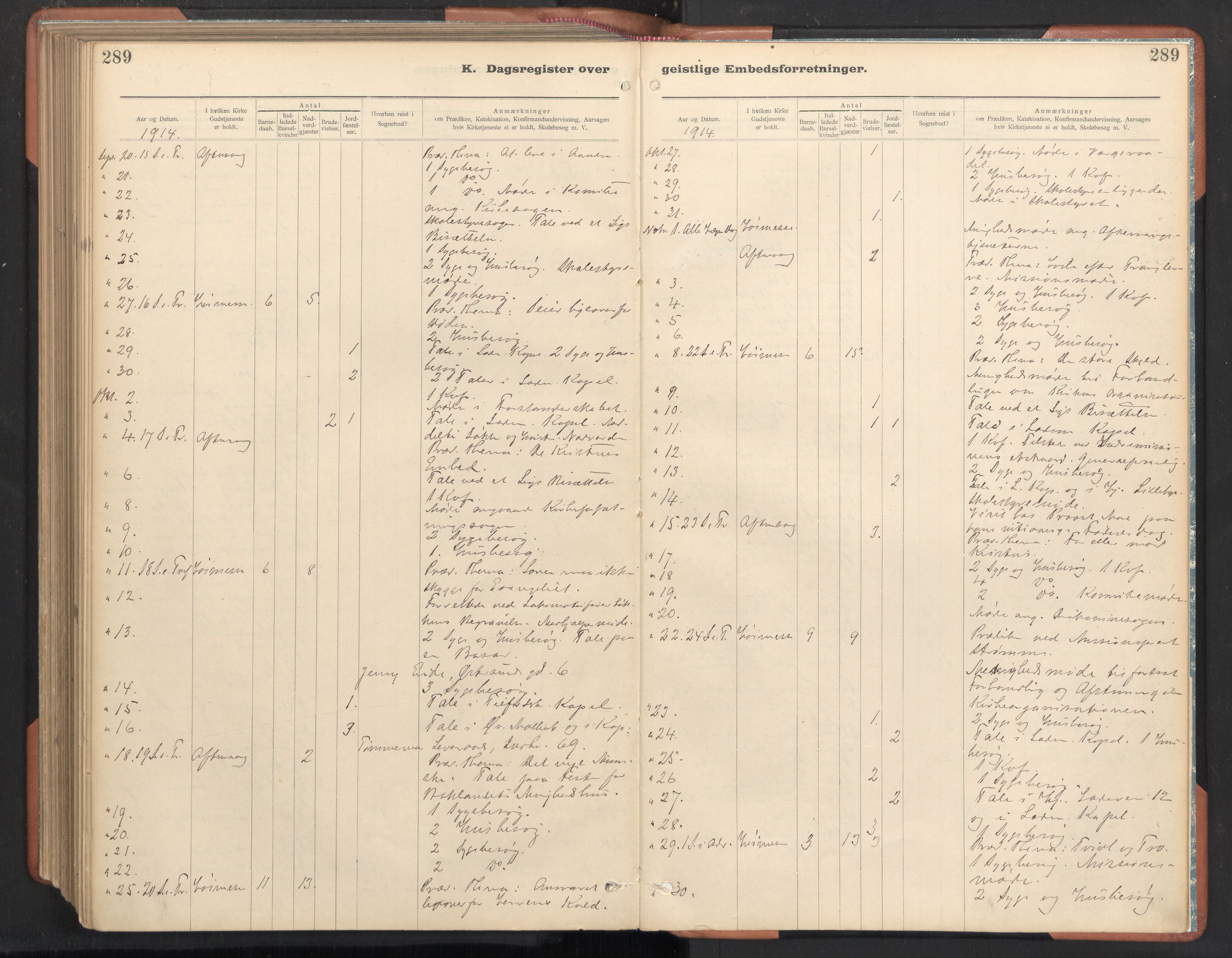 Ministerialprotokoller, klokkerbøker og fødselsregistre - Sør-Trøndelag, SAT/A-1456/605/L0244: Ministerialbok nr. 605A06, 1908-1954, s. 289