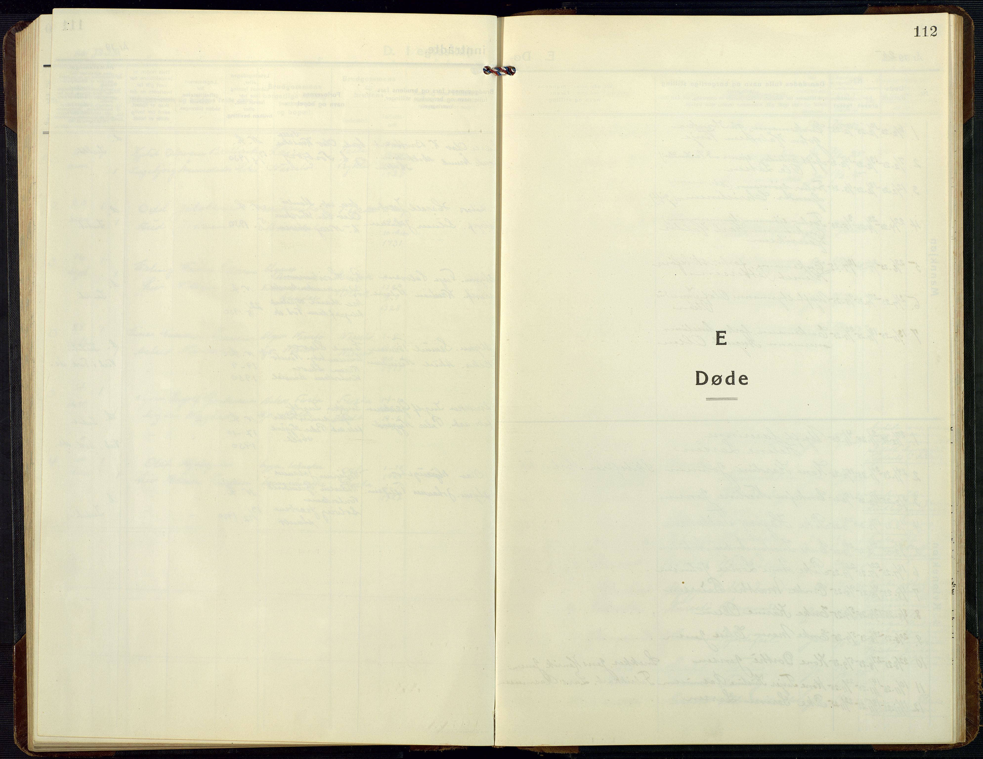 Dypvåg sokneprestkontor, SAK/1111-0007/F/Fb/Fbb/L0006: Klokkerbok nr. B 6, 1925-1954, s. 112