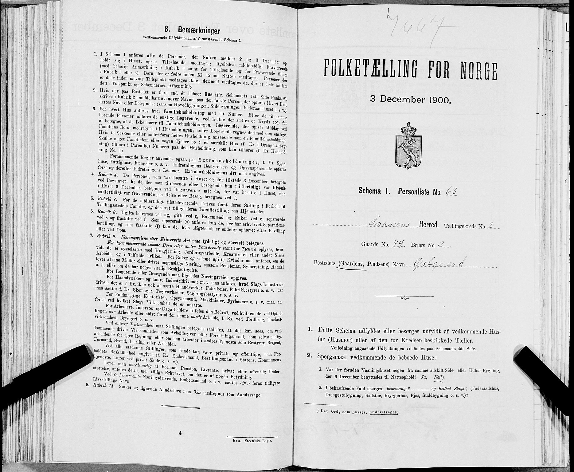 SAT, Folketelling 1900 for 1736 Snåsa herred, 1900, s. 449