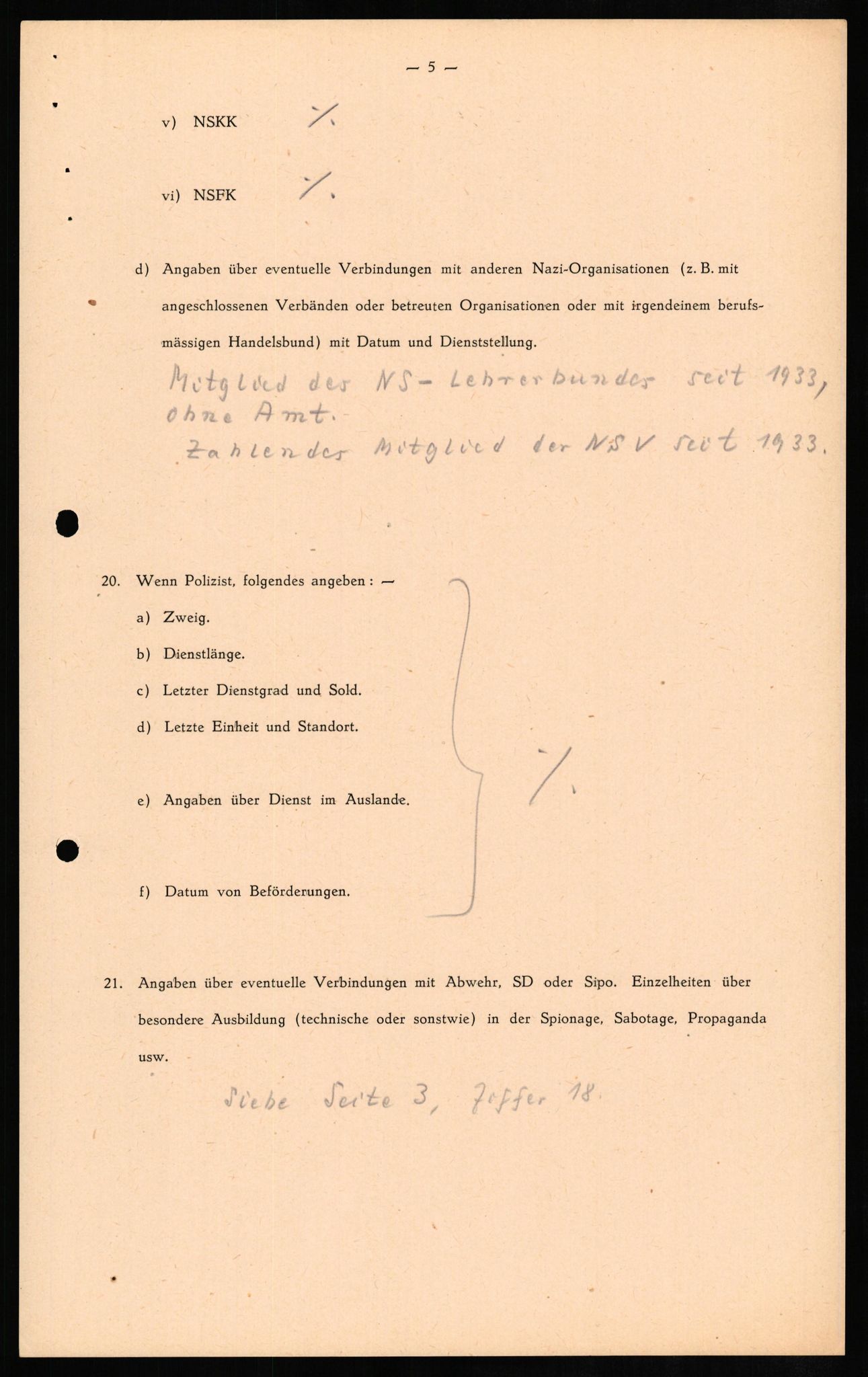 Forsvaret, Forsvarets overkommando II, RA/RAFA-3915/D/Db/L0010: CI Questionaires. Tyske okkupasjonsstyrker i Norge. Tyskere., 1945-1946, s. 643