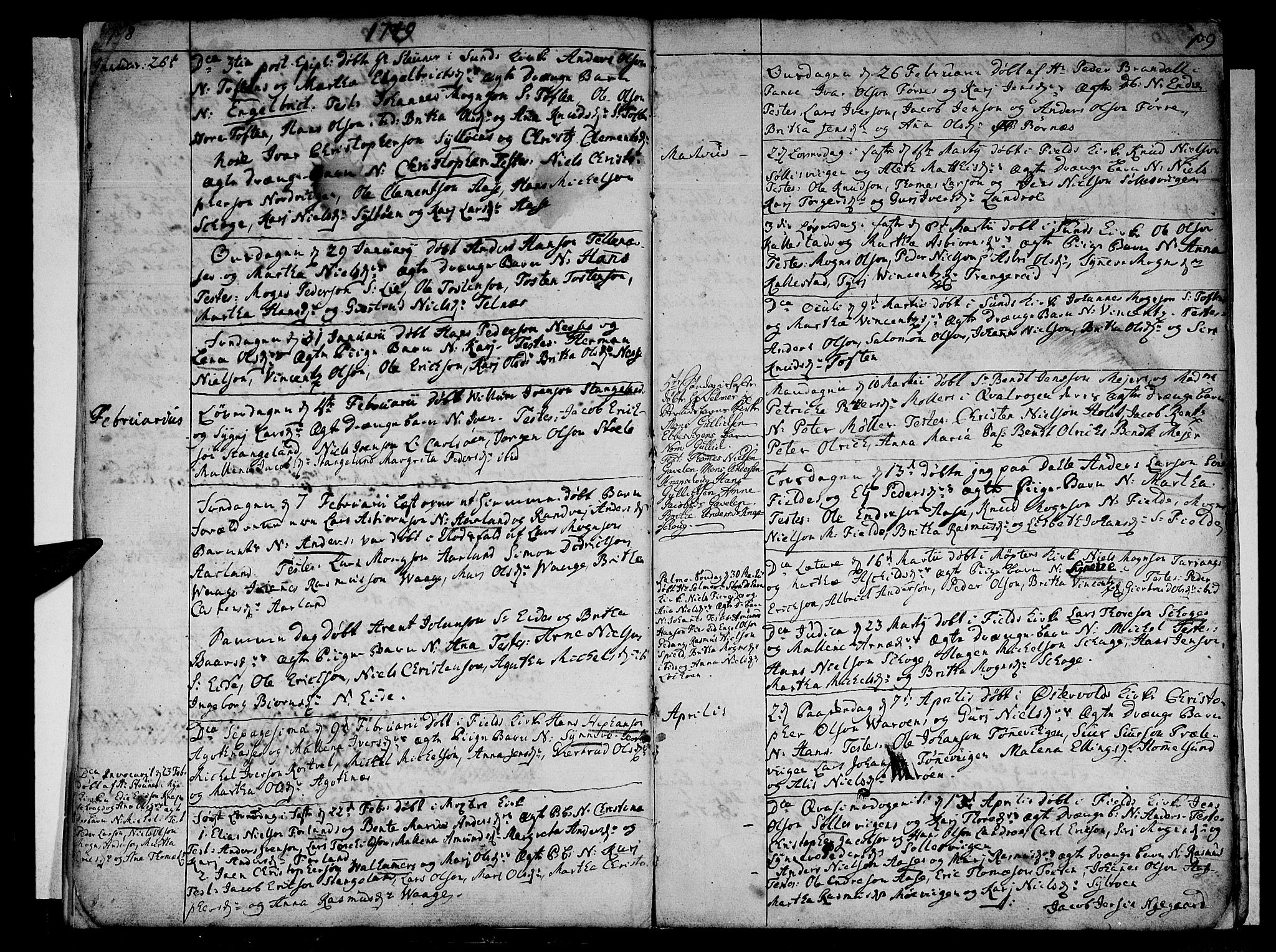 Sund sokneprestembete, AV/SAB-A-99930: Ministerialbok nr. A 4, 1748-1769, s. 8-9