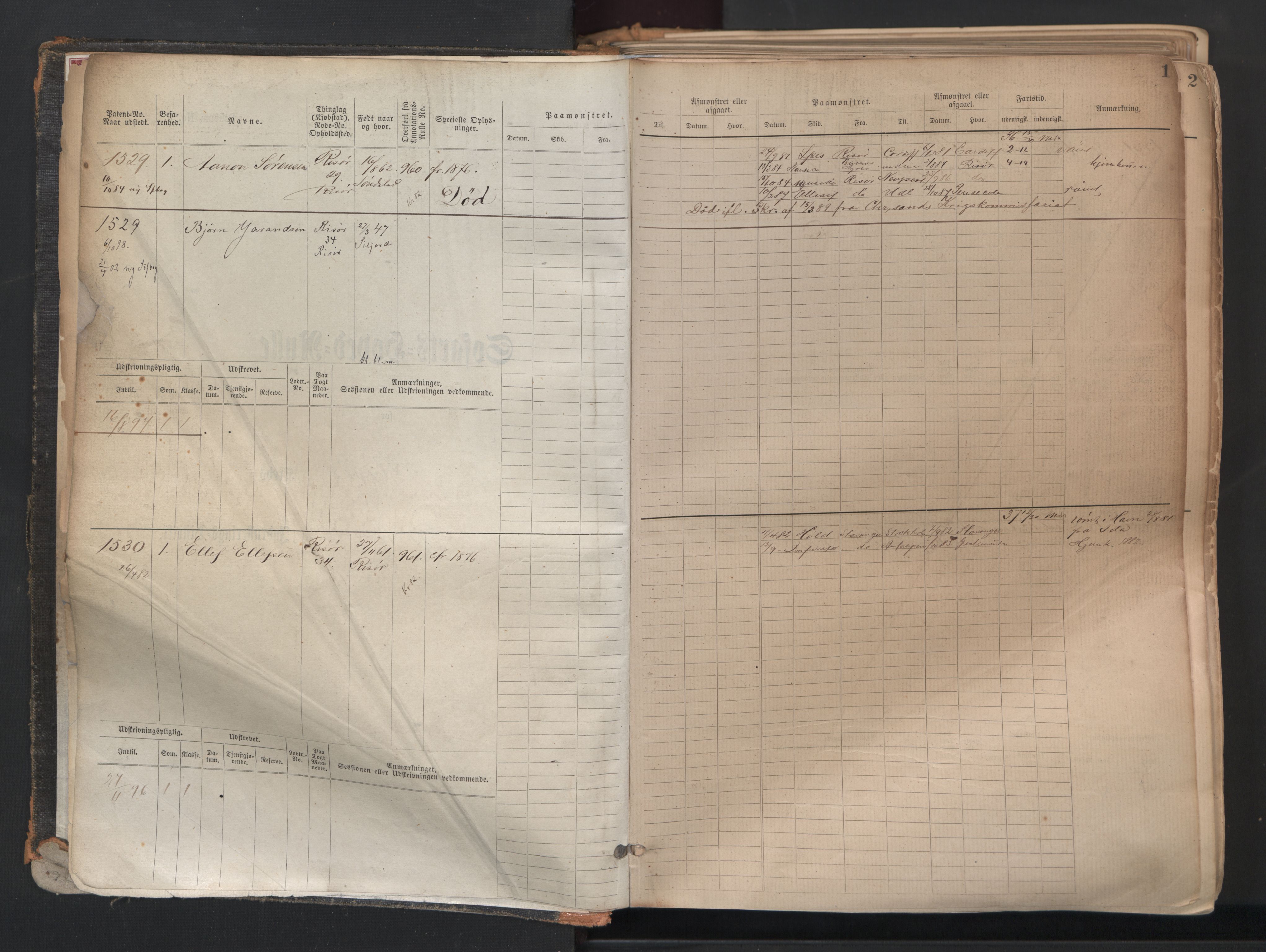 Risør mønstringskrets, AV/SAK-2031-0010/F/Fb/L0004: Hovedrulle A nr 1529-2484, Q-4, 1880-1948, s. 4