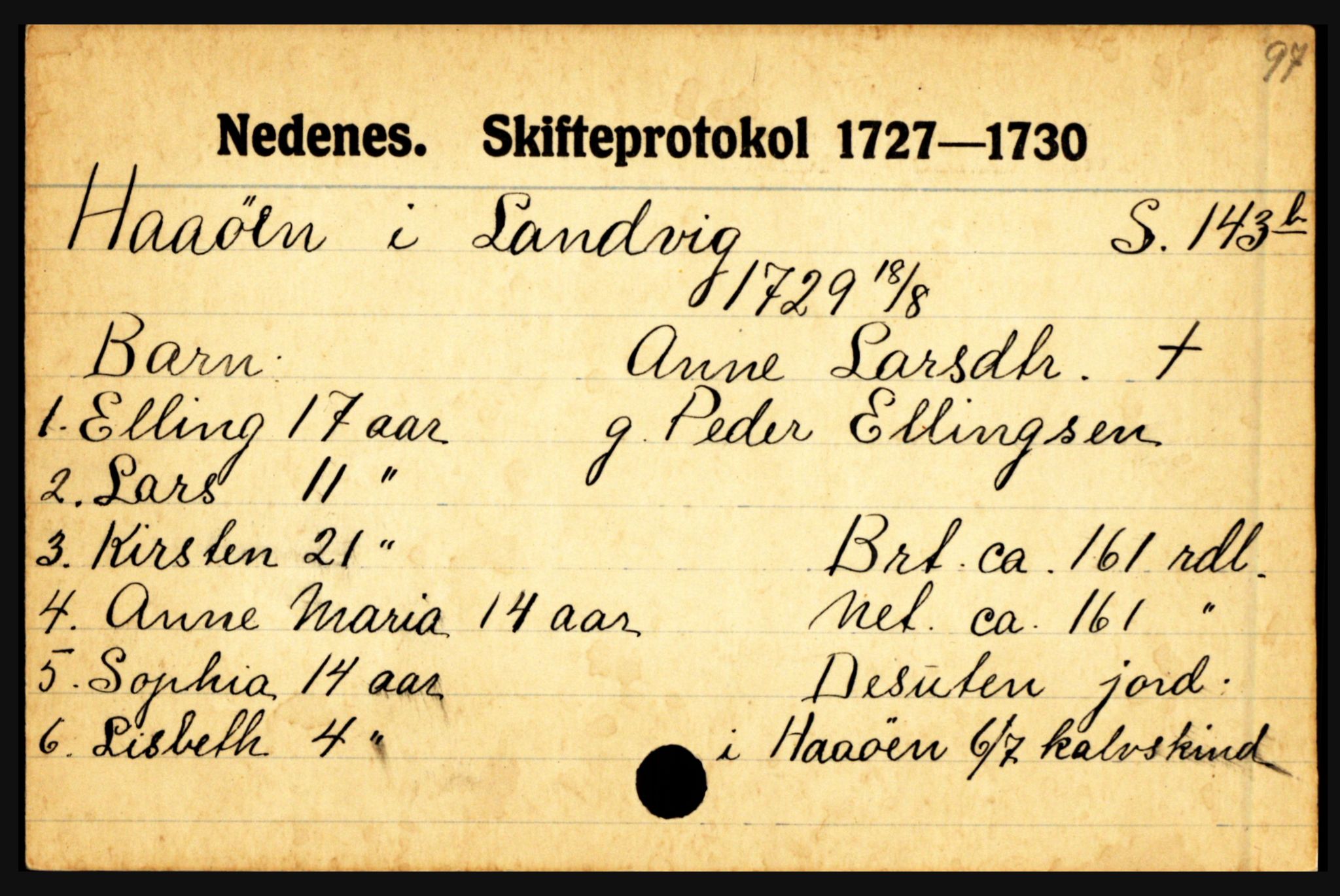 Nedenes sorenskriveri før 1824, AV/SAK-1221-0007/H, s. 13879