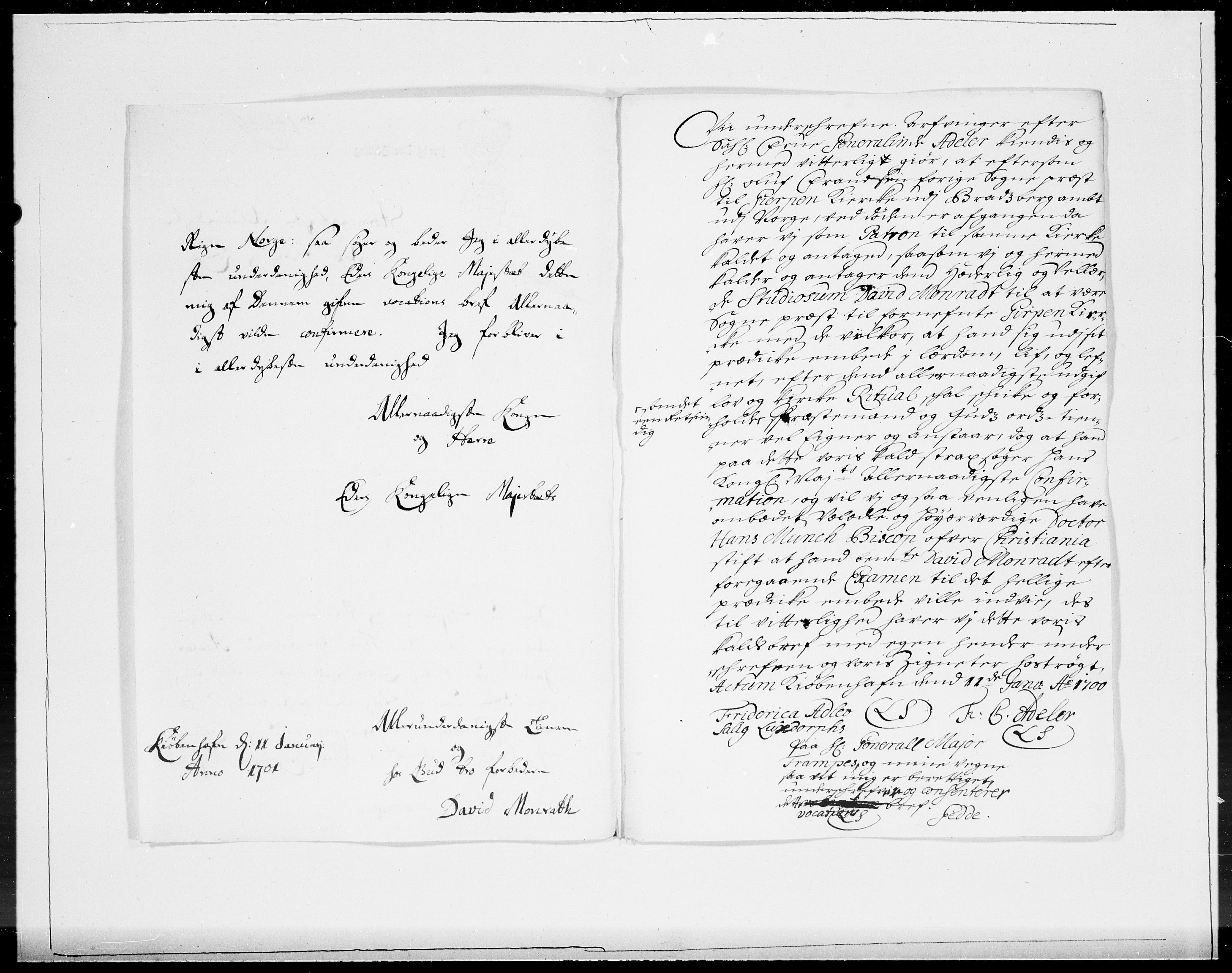 Danske Kanselli 1572-1799, AV/RA-EA-3023/F/Fc/Fcc/Fcca/L0052: Norske innlegg 1572-1799, 1701, s. 12