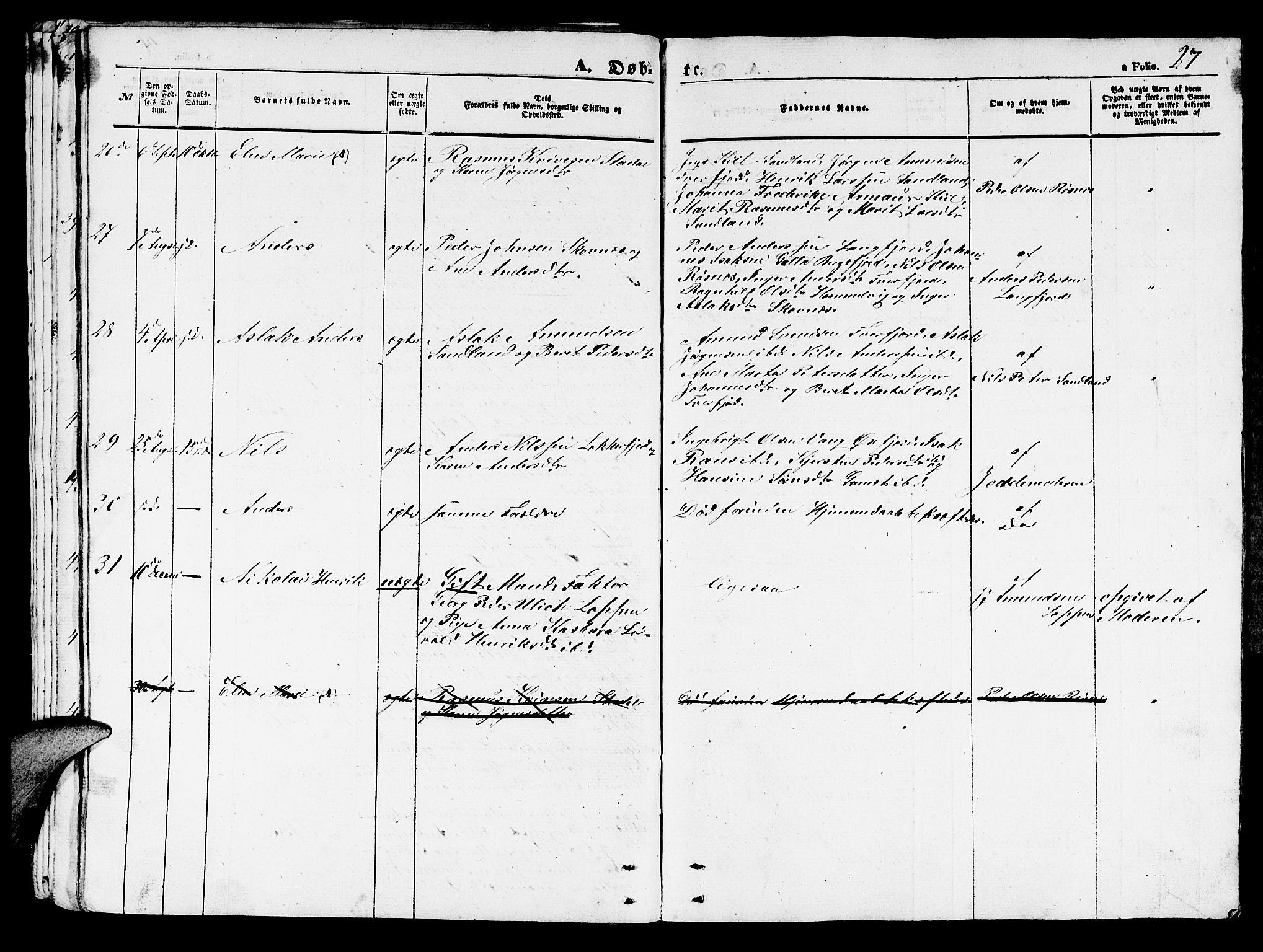 Loppa sokneprestkontor, SATØ/S-1339/H/Hb/L0002klokker: Klokkerbok nr. 2, 1850-1880, s. 27