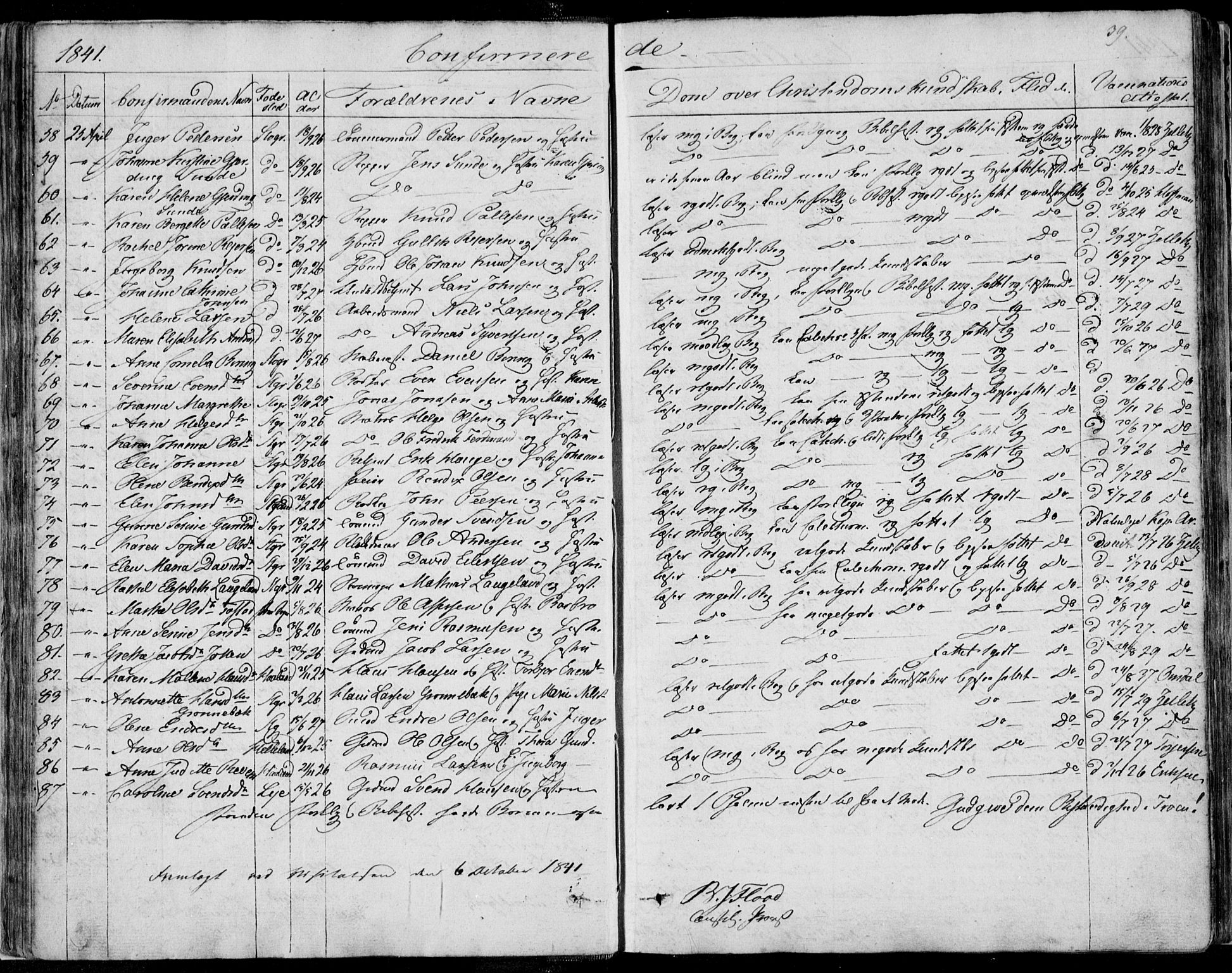 Domkirken sokneprestkontor, SAST/A-101812/001/30/30BA/L0013: Ministerialbok nr. A 12, 1823-1861, s. 39
