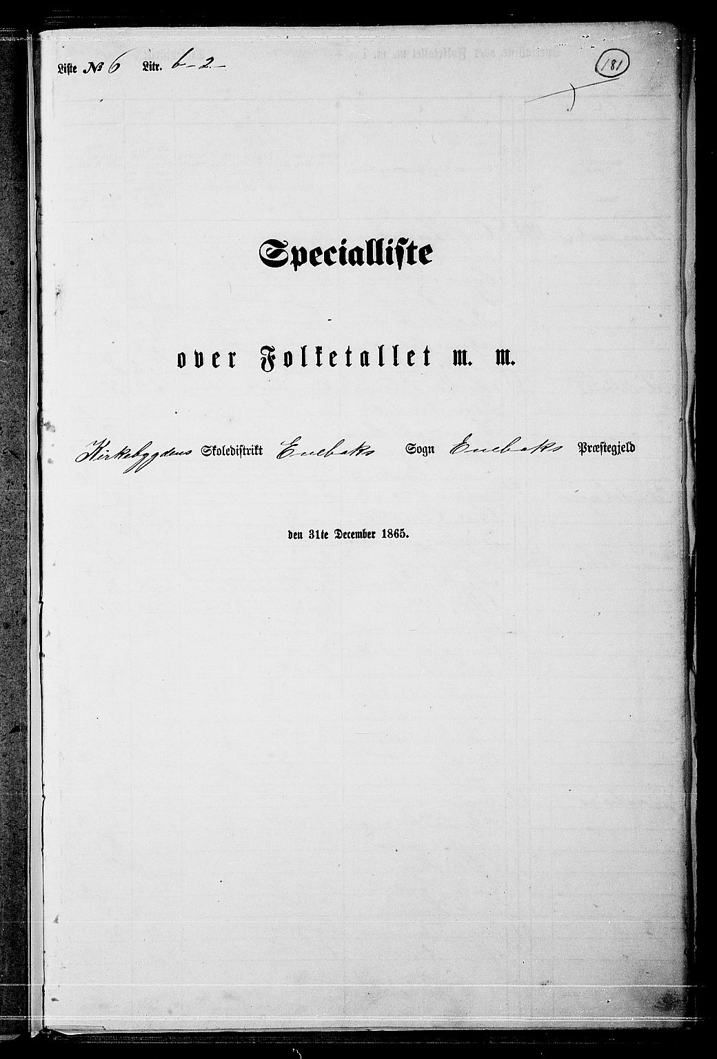 RA, Folketelling 1865 for 0229P Enebakk prestegjeld, 1865, s. 158