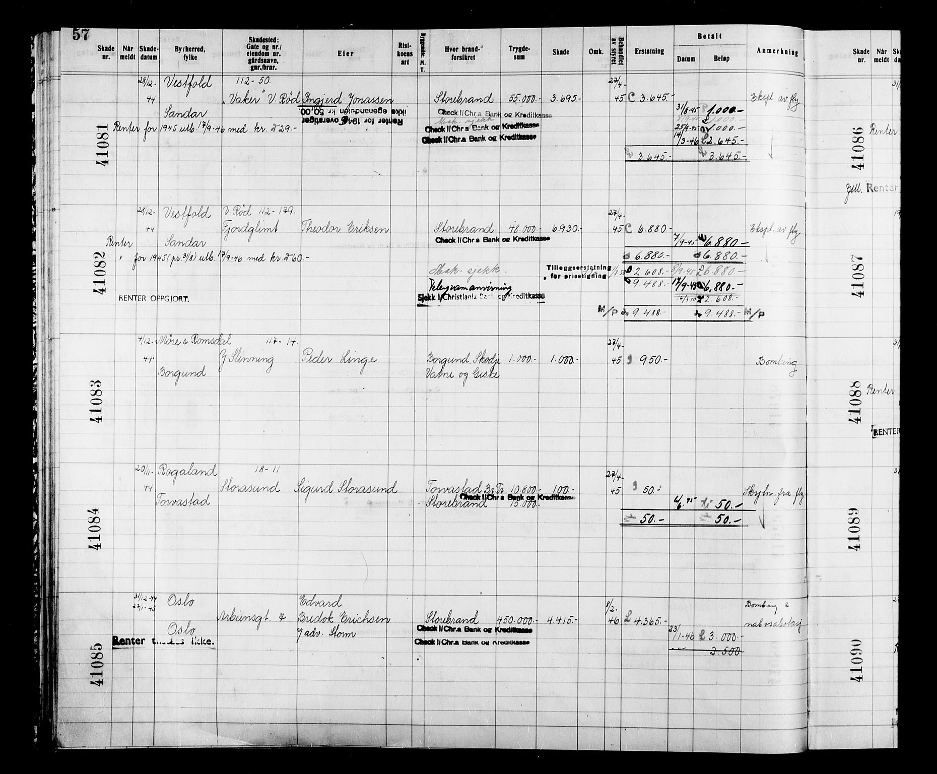 Krigsskadetrygdene for bygninger og løsøre, AV/RA-S-1548/V/L0038: Bygning, branntrygdet., 1940-1945, s. 57