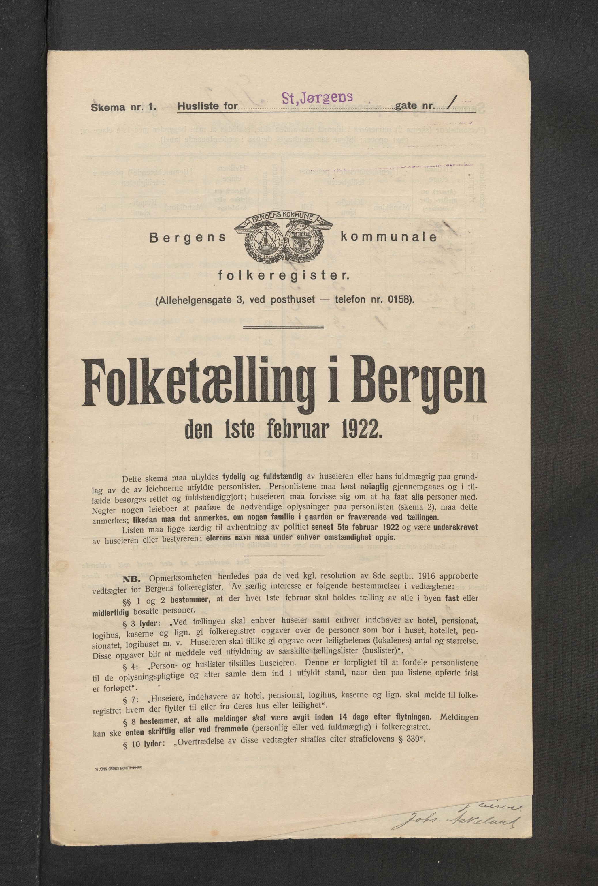 SAB, Kommunal folketelling 1922 for Bergen kjøpstad, 1922, s. 35914