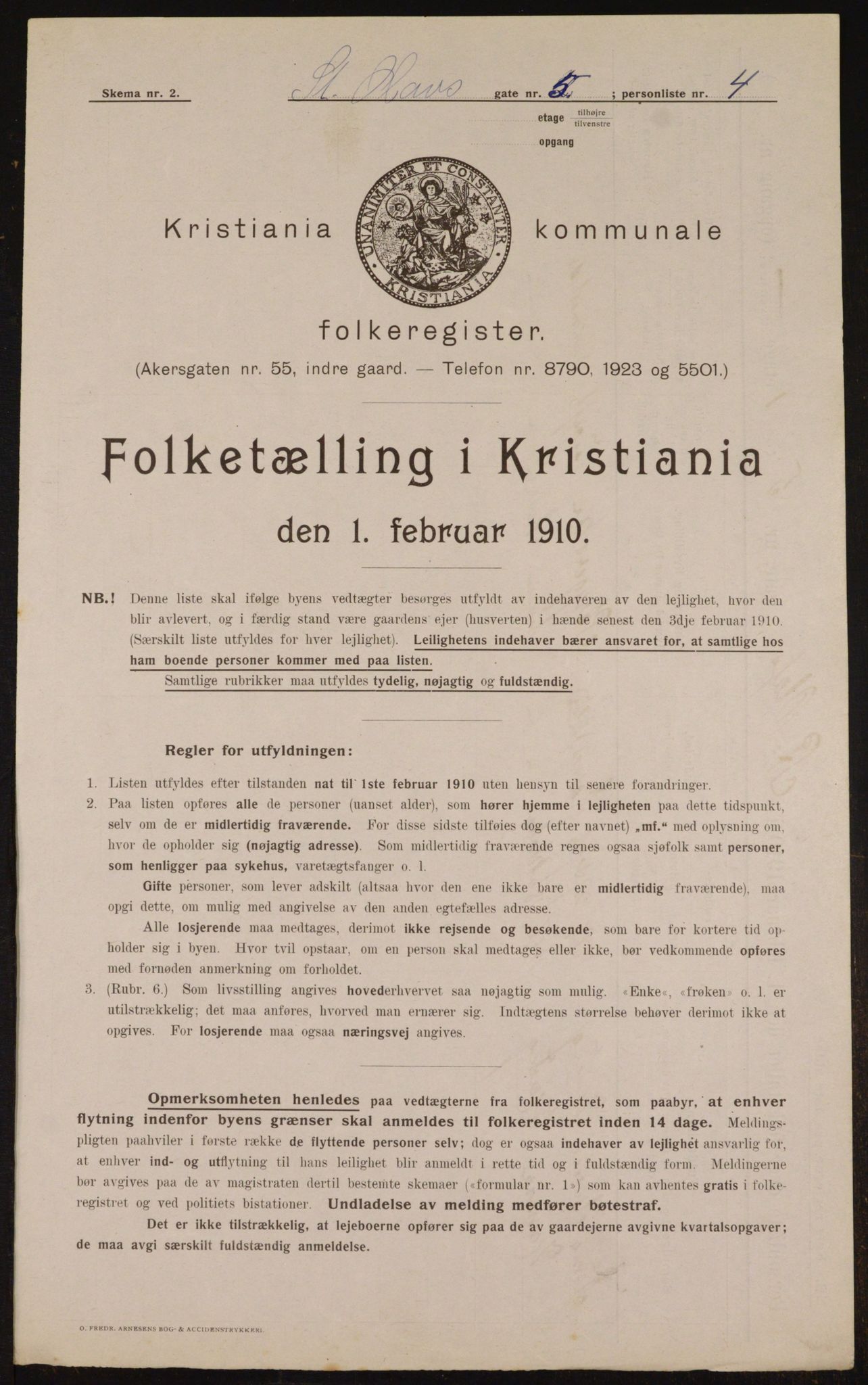 OBA, Kommunal folketelling 1.2.1910 for Kristiania, 1910, s. 84116