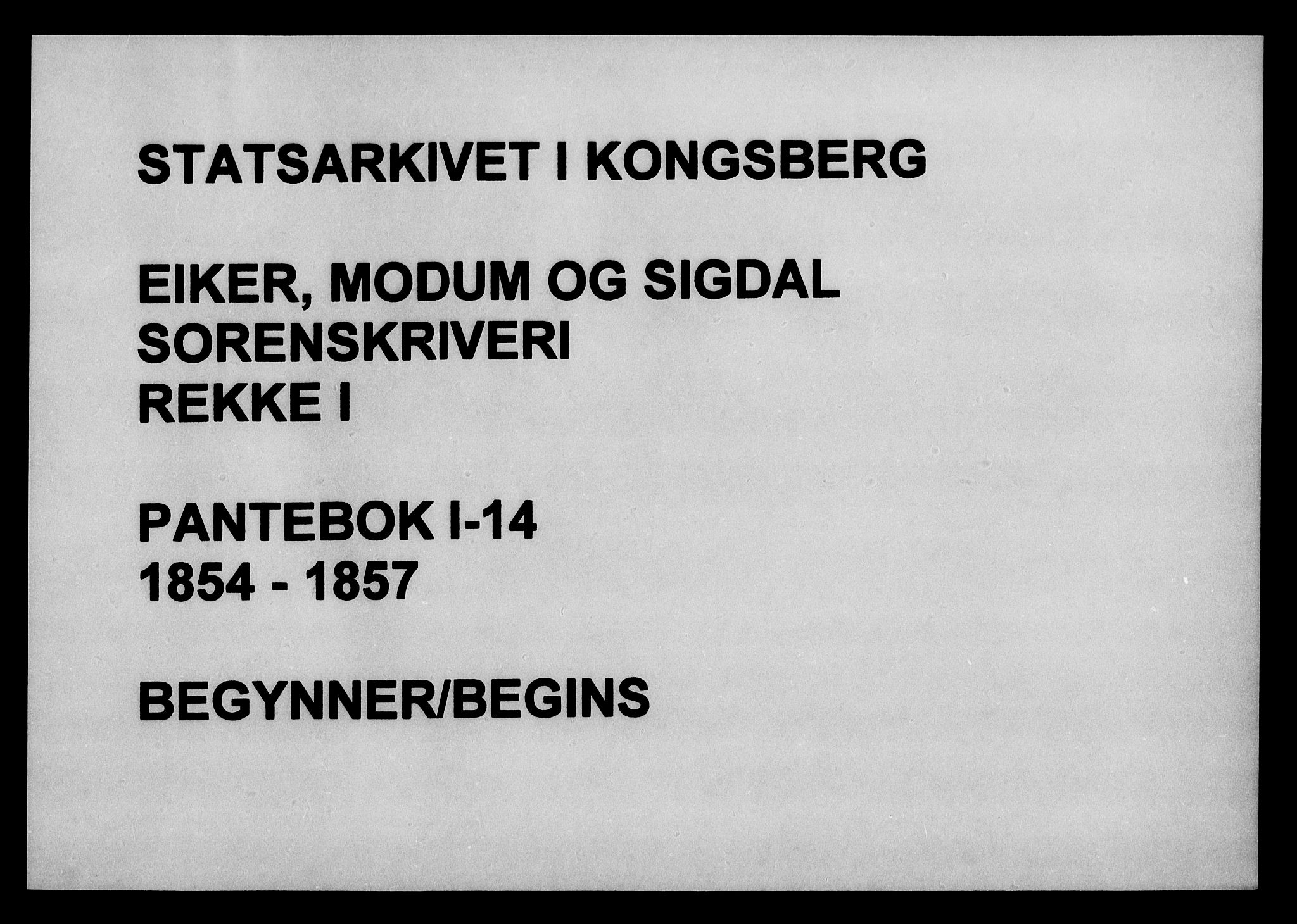 Eiker, Modum og Sigdal sorenskriveri, AV/SAKO-A-123/G/Ga/Gaa/L0014: Pantebok nr. I 14, 1854-1857