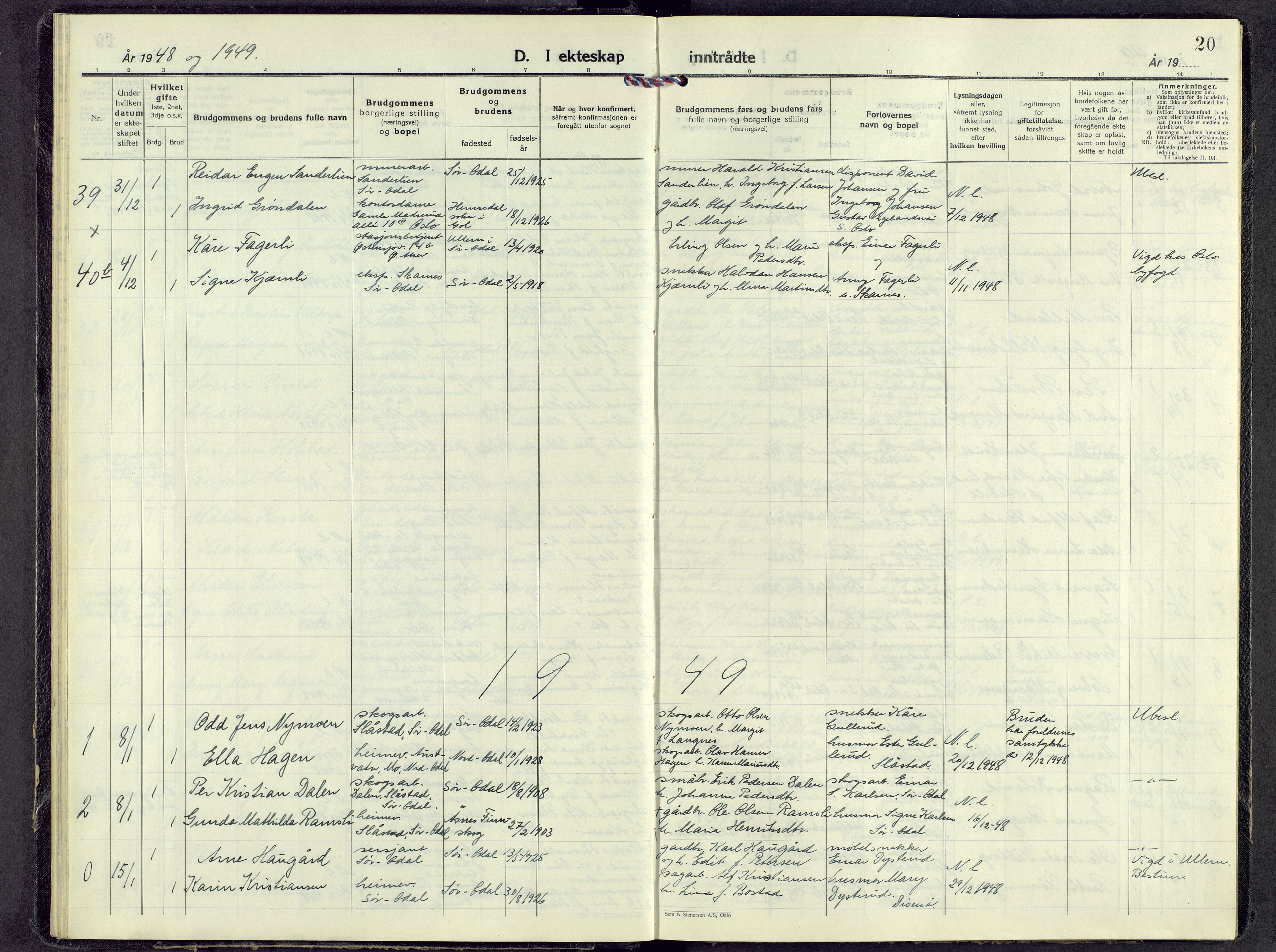 Sør-Odal prestekontor, AV/SAH-PREST-030/H/Ha/Haa/L0015: Ministerialbok nr. 15, 1945-1972, s. 20