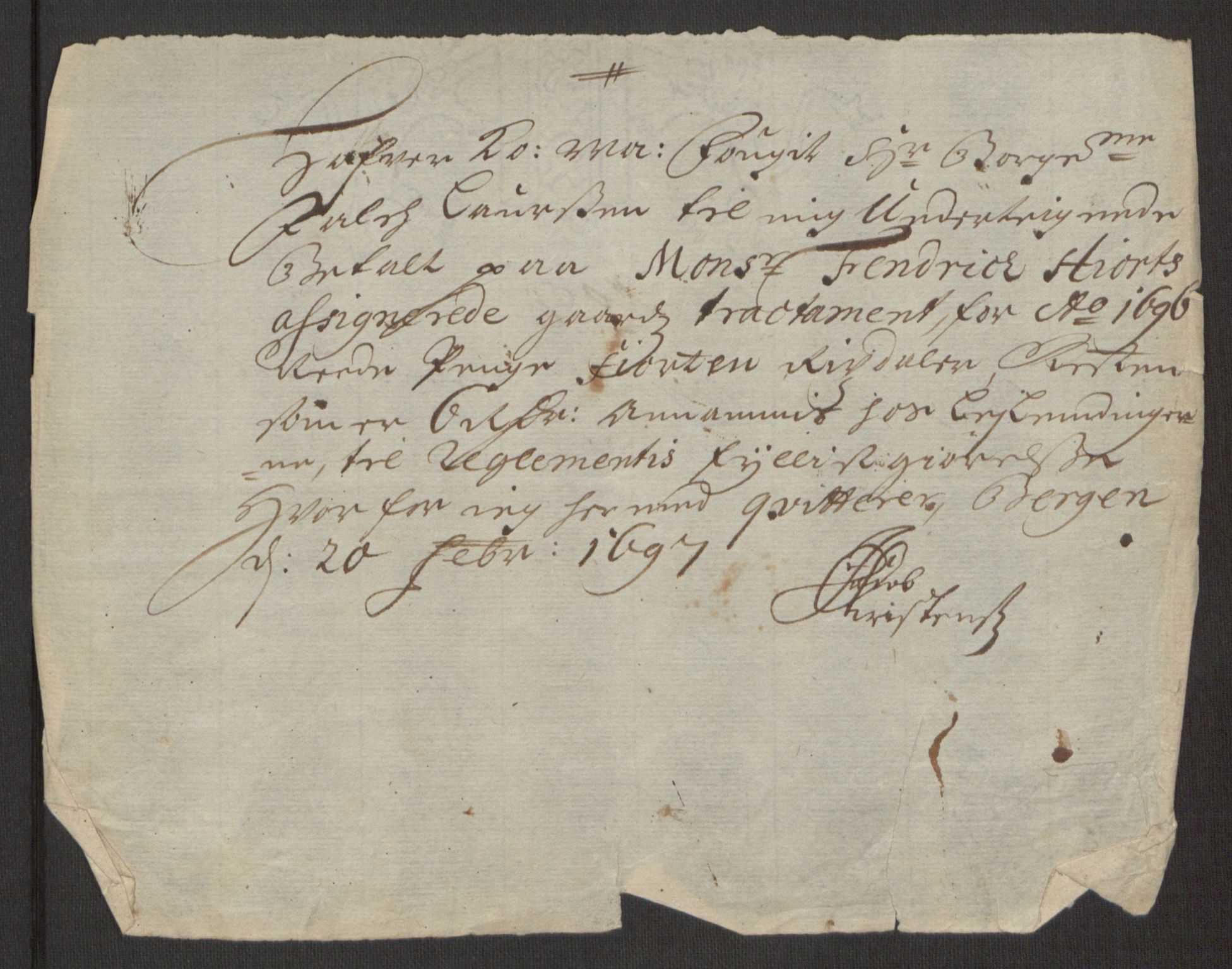 Rentekammeret inntil 1814, Reviderte regnskaper, Fogderegnskap, AV/RA-EA-4092/R48/L2976: Fogderegnskap Sunnhordland og Hardanger, 1695-1696, s. 476