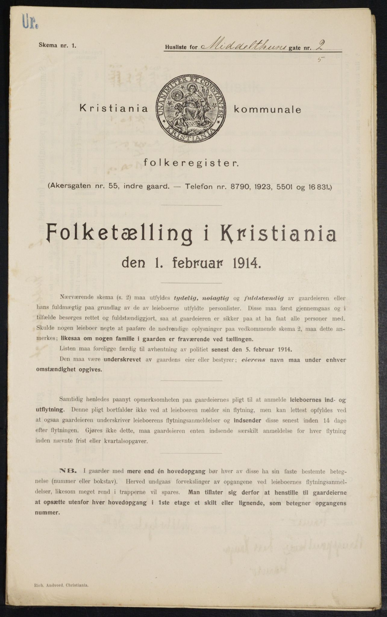 OBA, Kommunal folketelling 1.2.1914 for Kristiania, 1914, s. 65262