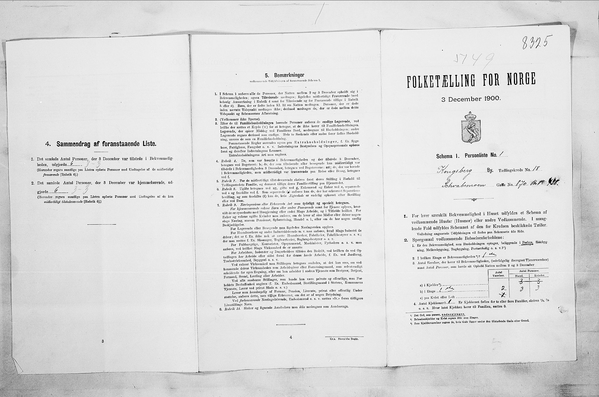 RA, Folketelling 1900 for 0604 Kongsberg kjøpstad, 1900, s. 5192
