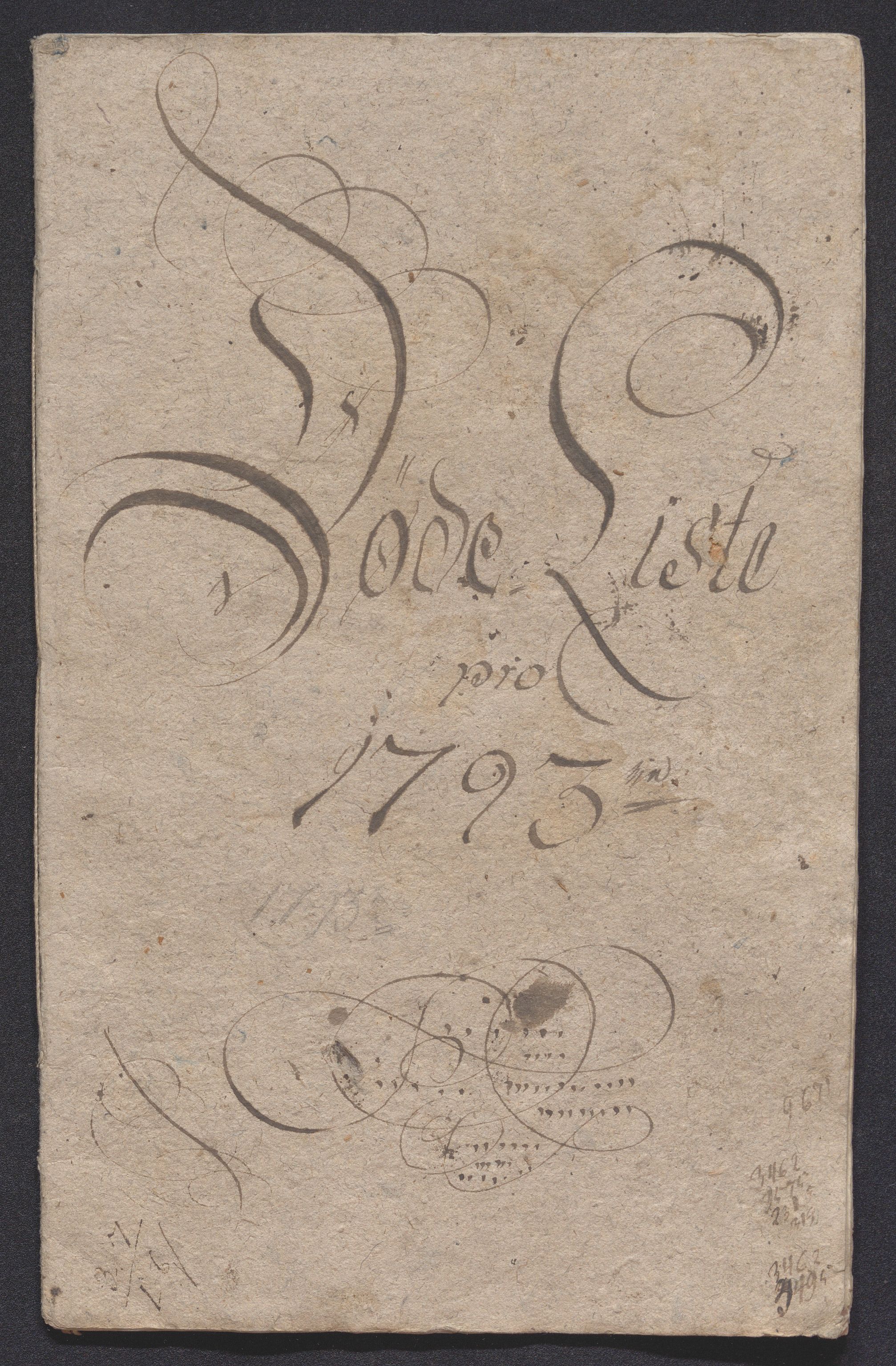 Søndre Jarlsberg sorenskriveri, SAKO/A-129/H/Ha/Hab/L0001: Dødsmeldingsprotokoll, 1793-1799