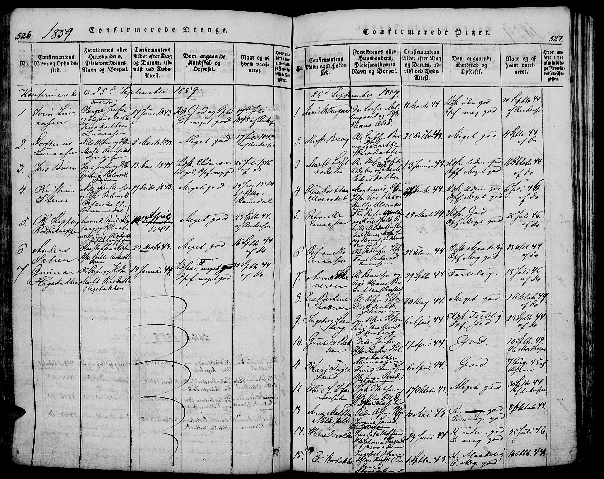 Trysil prestekontor, AV/SAH-PREST-046/H/Ha/Hab/L0005: Klokkerbok nr. 5, 1814-1877, s. 526-527