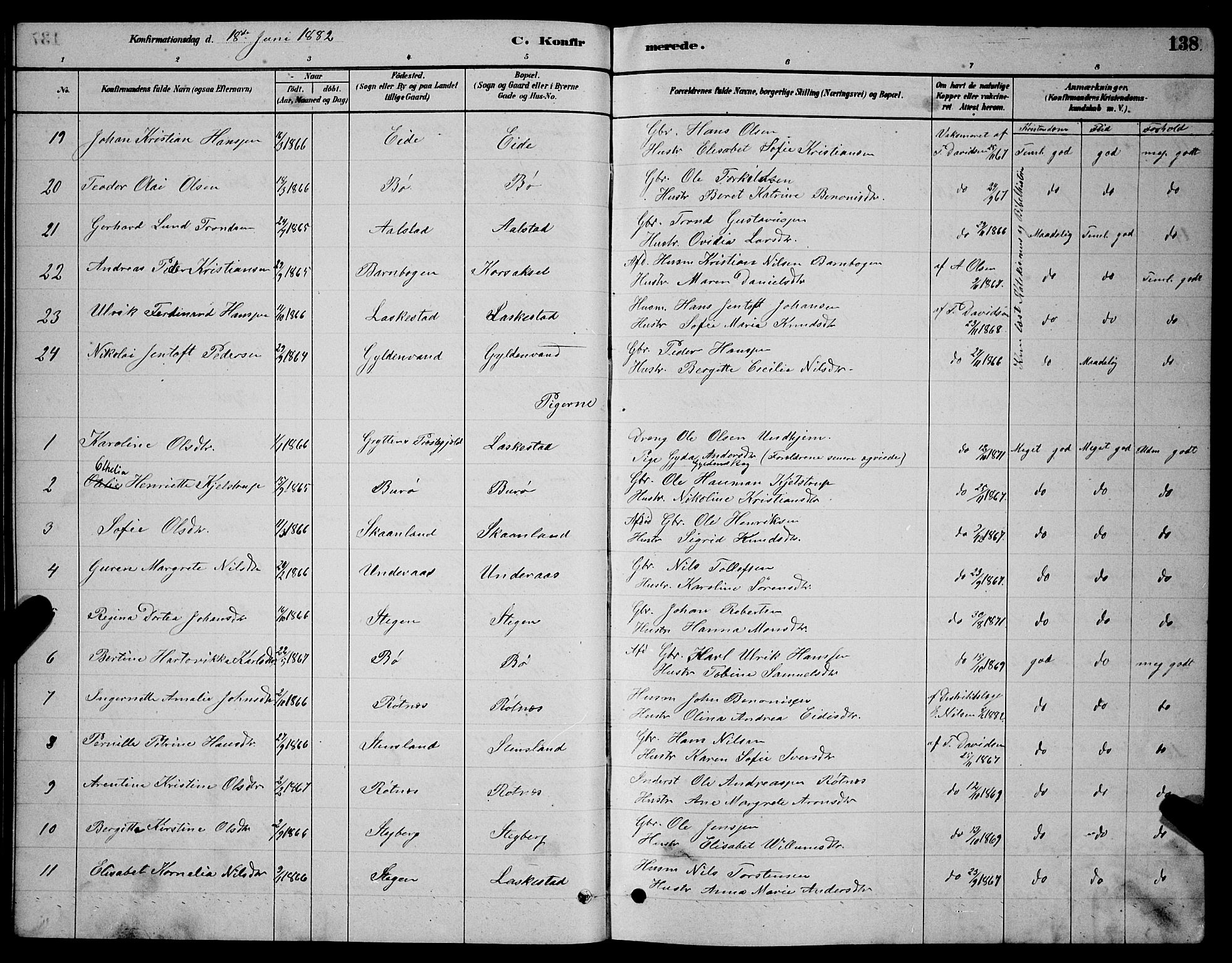 Ministerialprotokoller, klokkerbøker og fødselsregistre - Nordland, AV/SAT-A-1459/855/L0816: Klokkerbok nr. 855C05, 1879-1894, s. 138