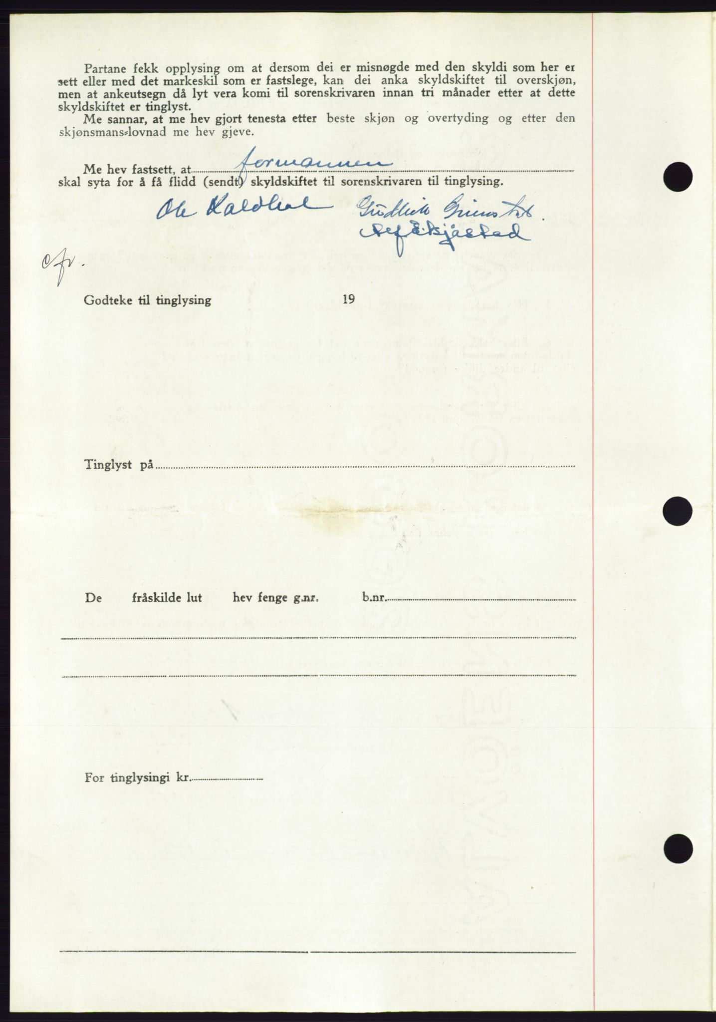 Søre Sunnmøre sorenskriveri, AV/SAT-A-4122/1/2/2C/L0085: Pantebok nr. 11A, 1949-1949, Dagboknr: 1776/1949