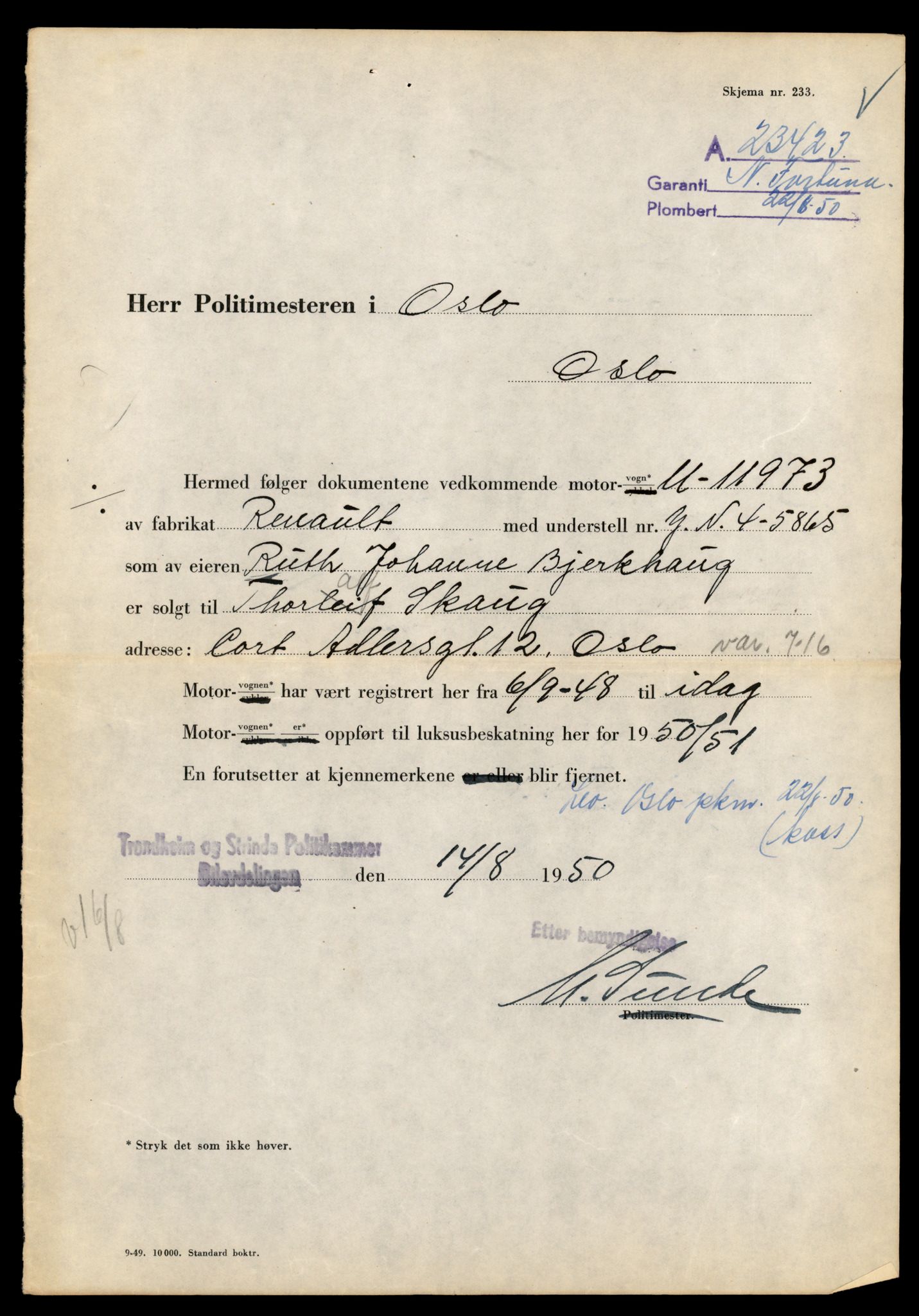 Møre og Romsdal vegkontor - Ålesund trafikkstasjon, AV/SAT-A-4099/F/Fe/L0044: Registreringskort for kjøretøy T 14205 - T 14319, 1927-1998, s. 249