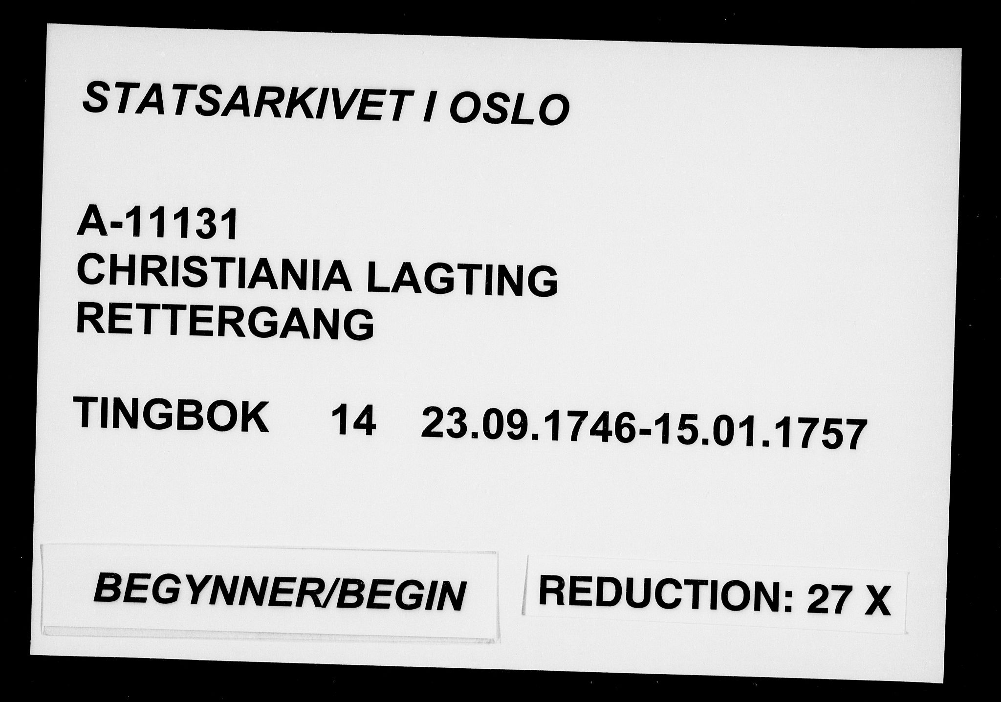 Christiania lagting, SAO/A-11131/F/Fa/L0014: Tingbok, 1746-1757