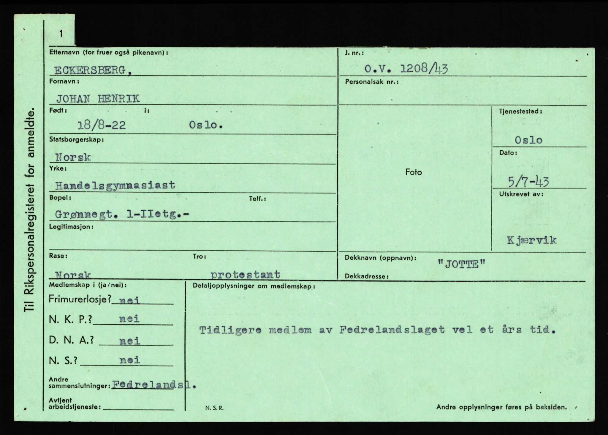 Statspolitiet - Hovedkontoret / Osloavdelingen, AV/RA-S-1329/C/Ca/L0003: Brechan - Eichinger	, 1943-1945, s. 4627