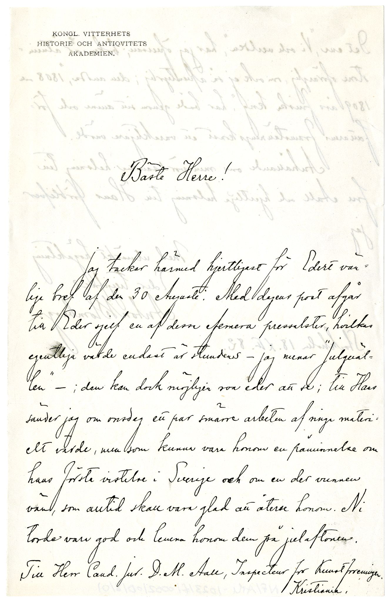 Diderik Maria Aalls brevsamling, NF/Ark-1023/F/L0002: D.M. Aalls brevsamling. B - C, 1799-1889, s. 76