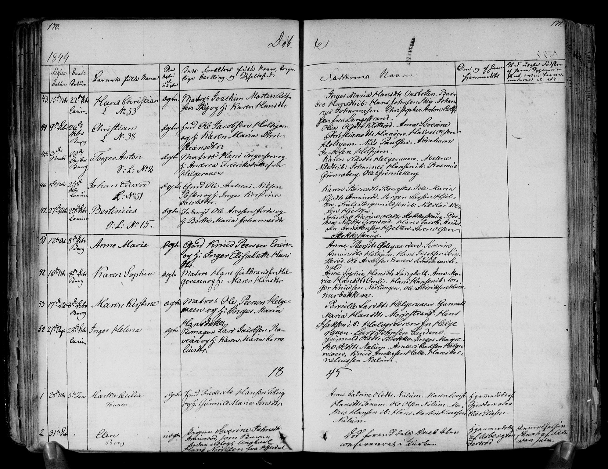 Brunlanes kirkebøker, SAKO/A-342/F/Fa/L0003: Ministerialbok nr. I 3, 1834-1845, s. 170-171
