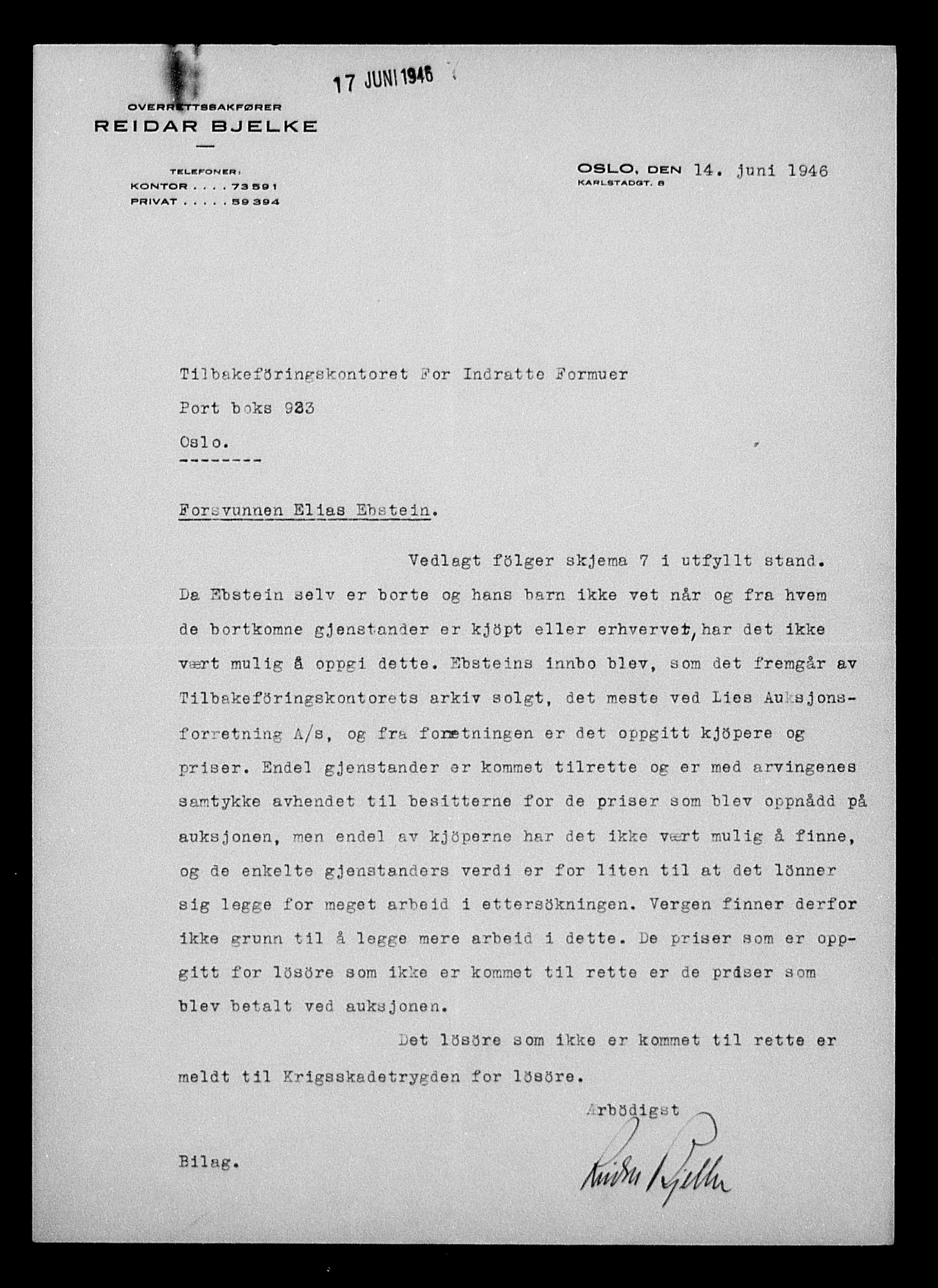 Justisdepartementet, Tilbakeføringskontoret for inndratte formuer, AV/RA-S-1564/H/Hc/Hcc/L0932: --, 1945-1947, s. 304