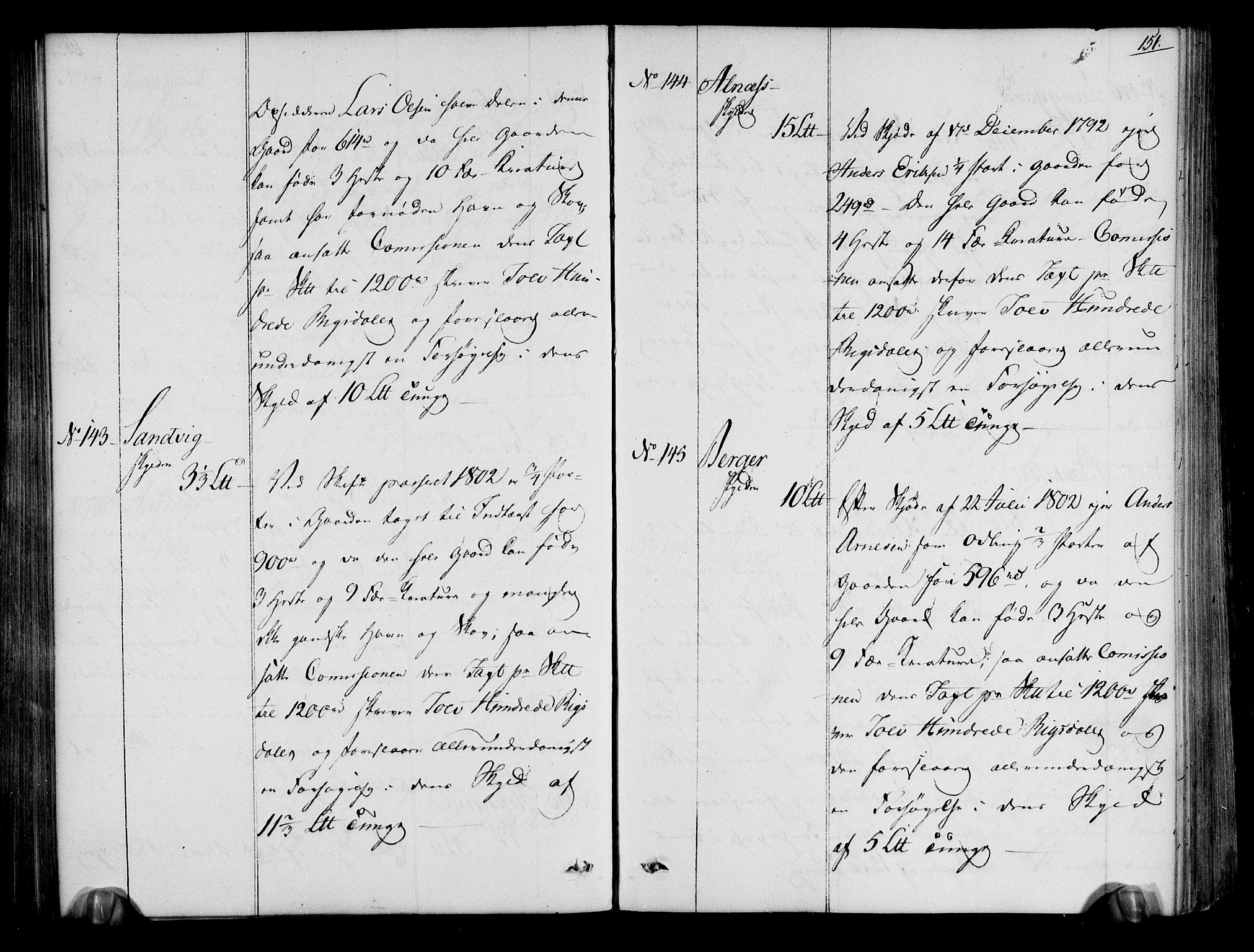Rentekammeret inntil 1814, Realistisk ordnet avdeling, AV/RA-EA-4070/N/Ne/Nea/L0019: Øvre Romerike fogderi. Deliberasjonsprotokoll, 1803, s. 152