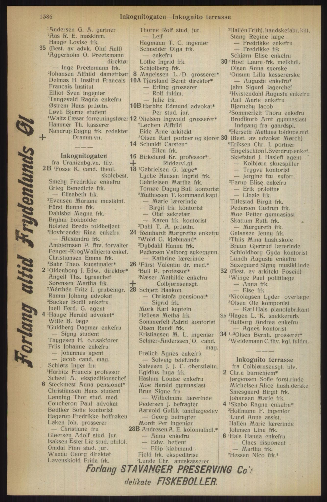 Kristiania/Oslo adressebok, PUBL/-, 1914, s. 1386