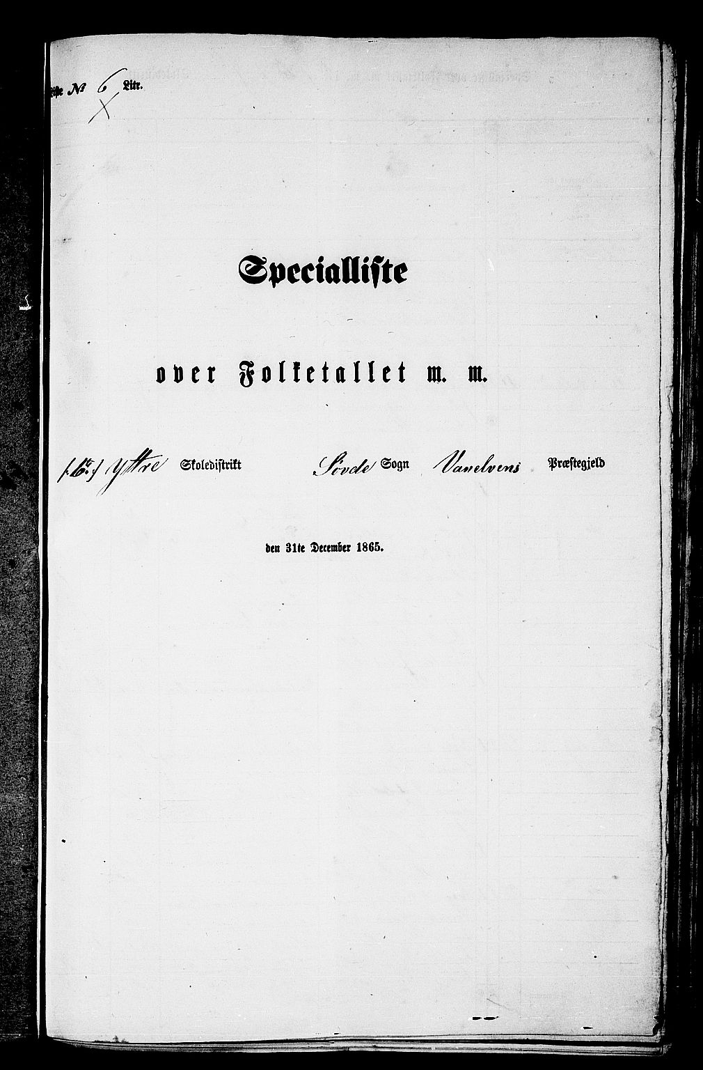 RA, Folketelling 1865 for 1511P Vanylven prestegjeld, 1865, s. 100