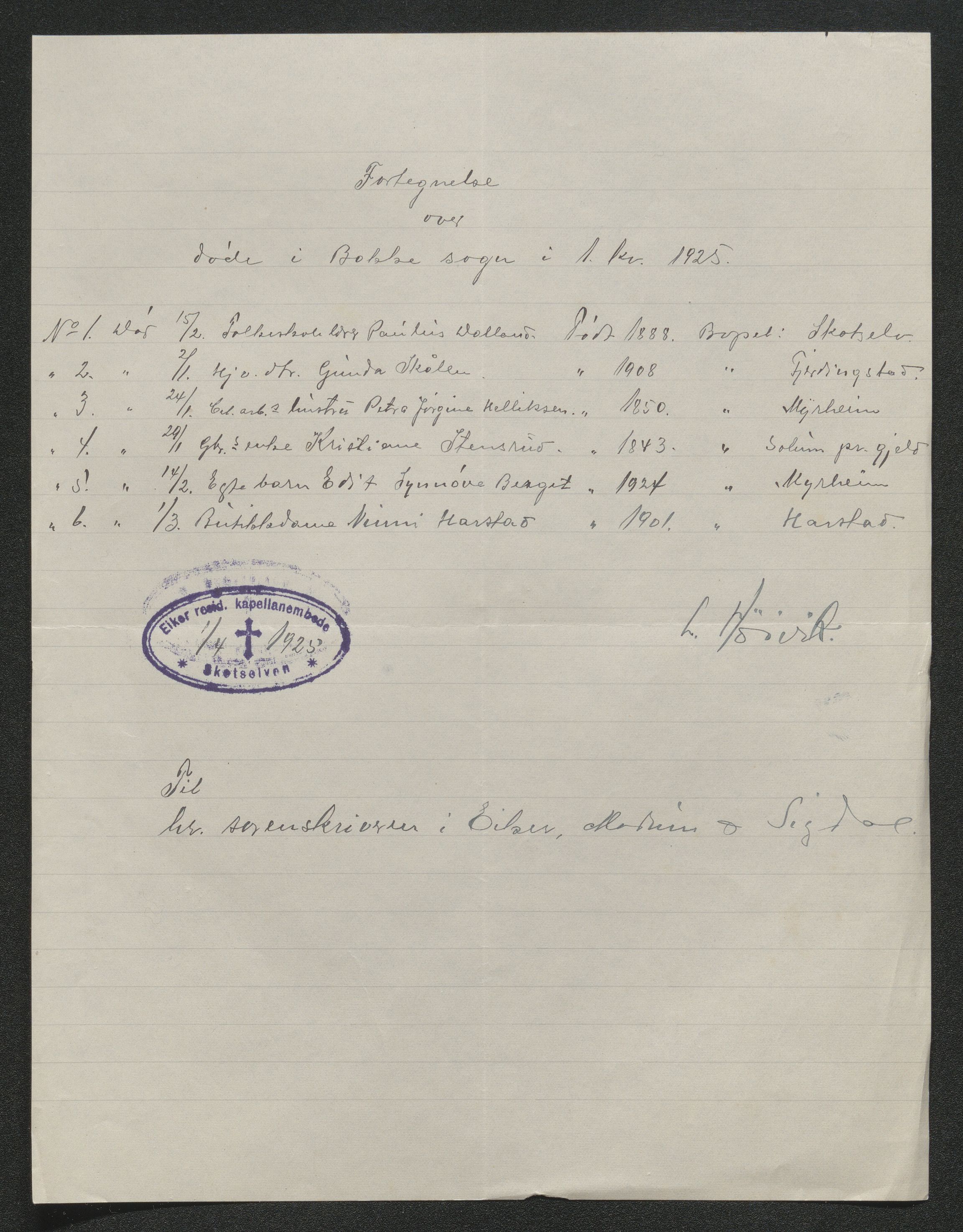 Eiker, Modum og Sigdal sorenskriveri, AV/SAKO-A-123/H/Ha/Hab/L0043: Dødsfallsmeldinger, 1925, s. 15