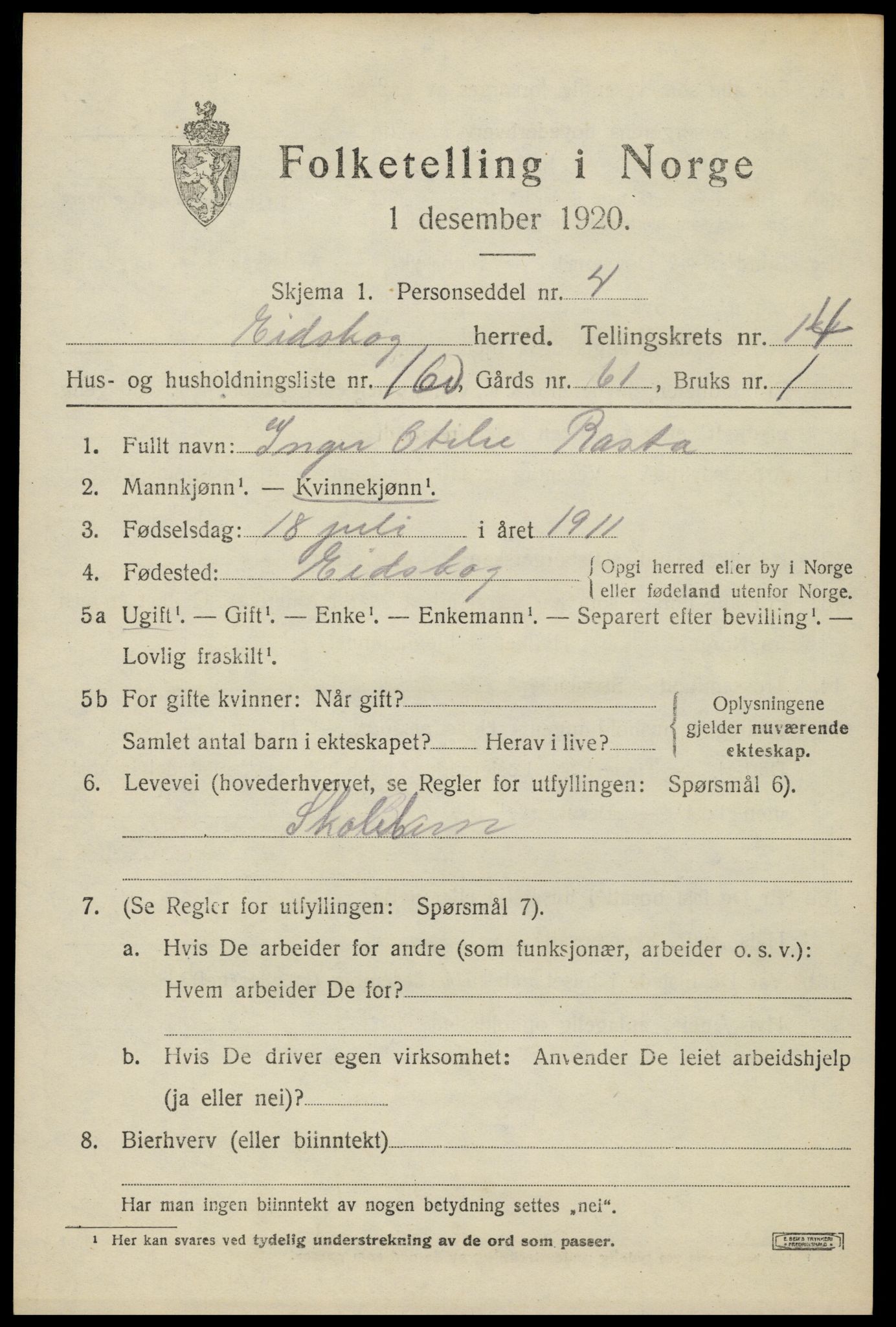 SAH, Folketelling 1920 for 0420 Eidskog herred, 1920, s. 14999