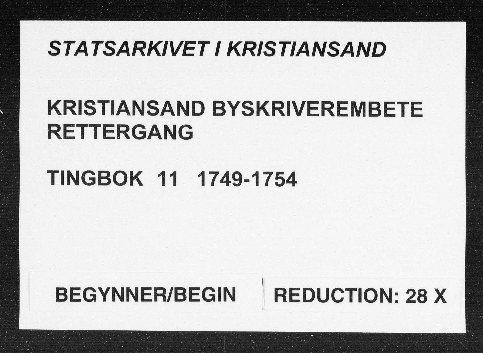 Kristiansand byrett, AV/SAK-1223-0001/F/Fa/L0012: Bytingsprotokoll nr. 11, 1749-1754